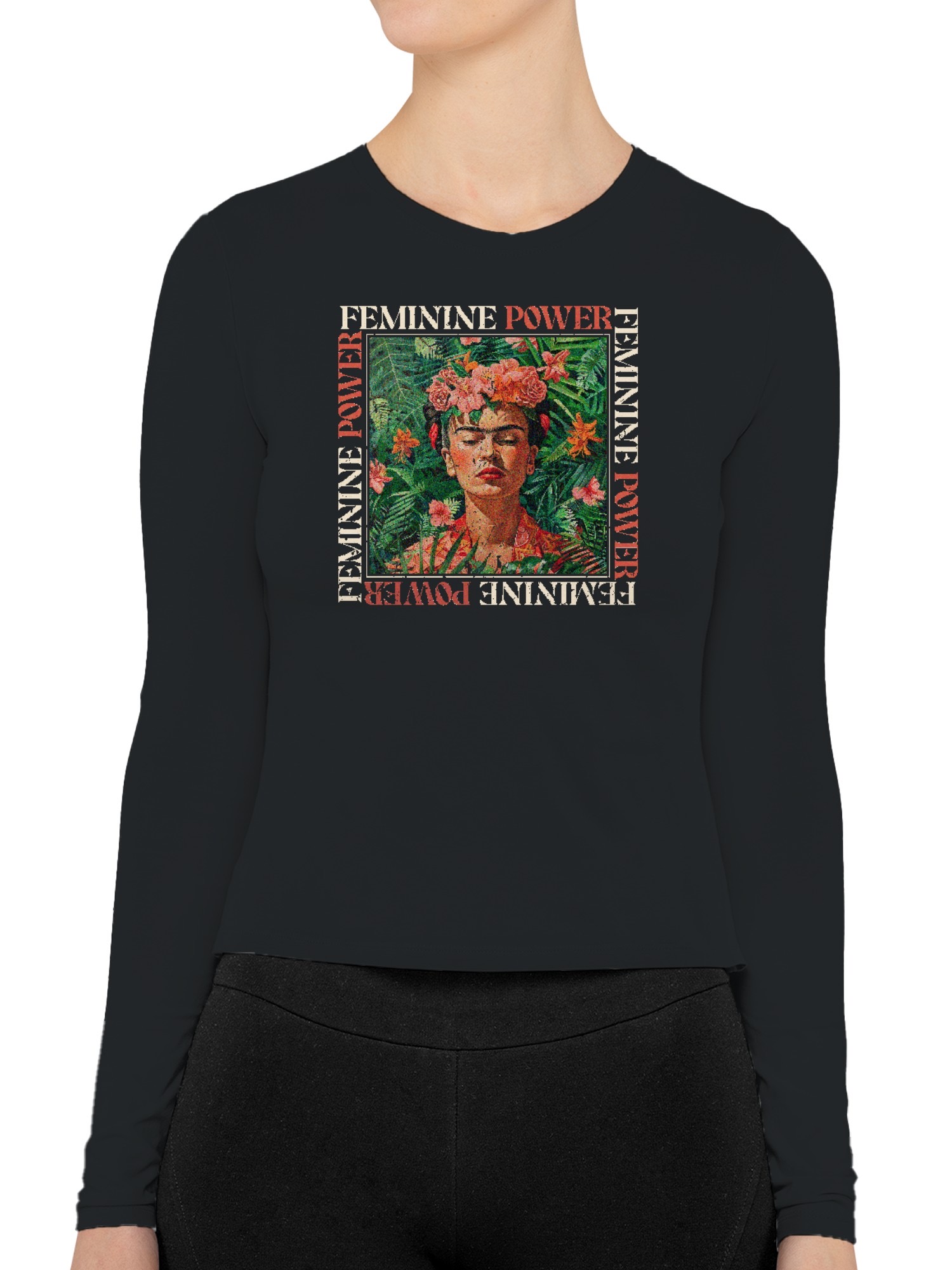 Frida Kahlo Embracing Feminine Power Women's Long Sleeve - Picture 5 of 12