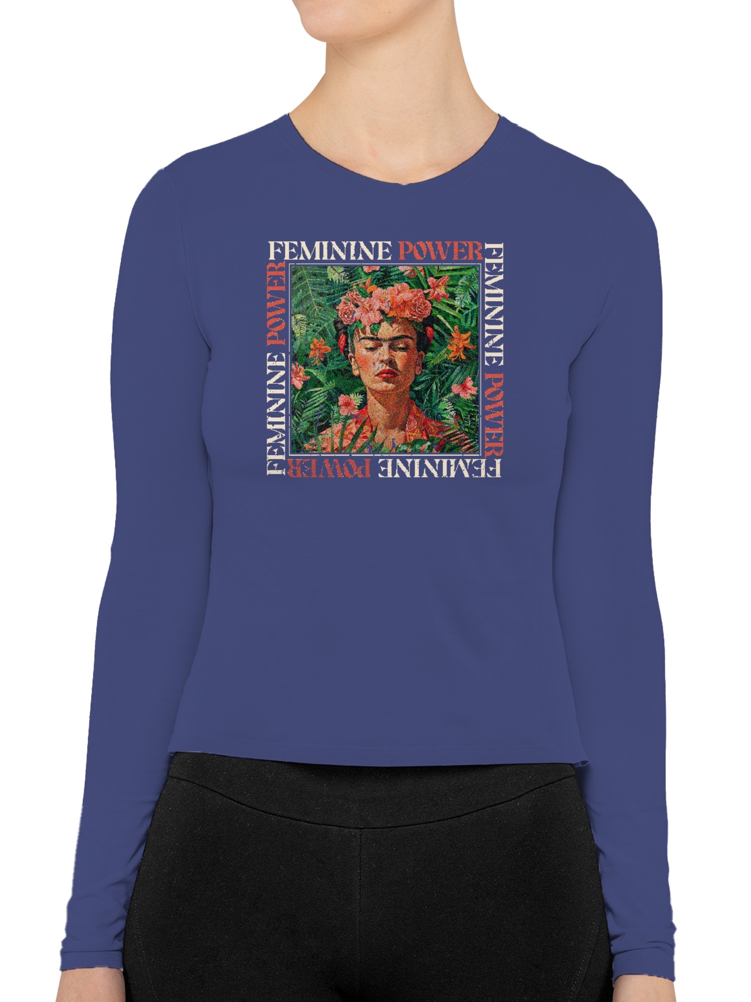Frida Kahlo Embracing Feminine Power Women's Long Sleeve - Picture 11 of 12