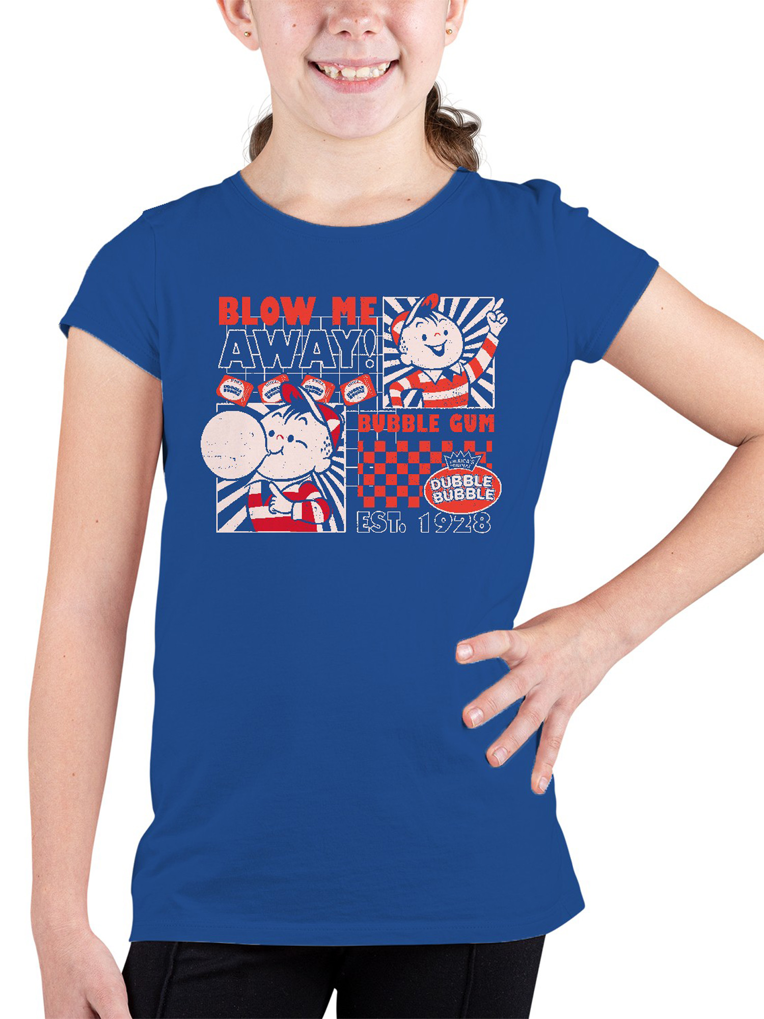 Camiseta juvenil con licencia oficial doble burbuja retro obra de arte de goma - Imagen 8 de 9