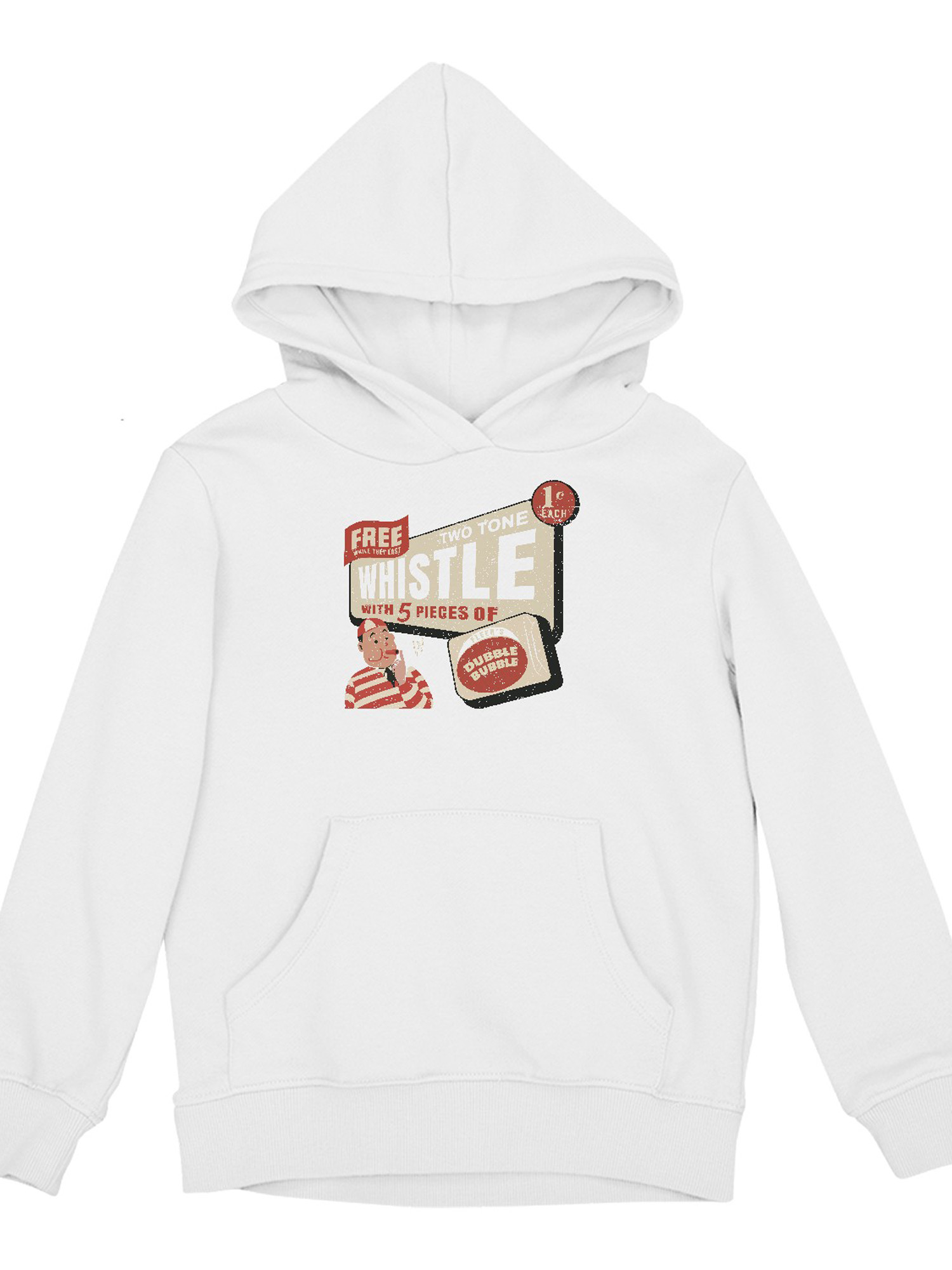 Officially Licensed Dubble Bubble Retro Whistle Ad Youth's Hoodie - Picture 7 of 9