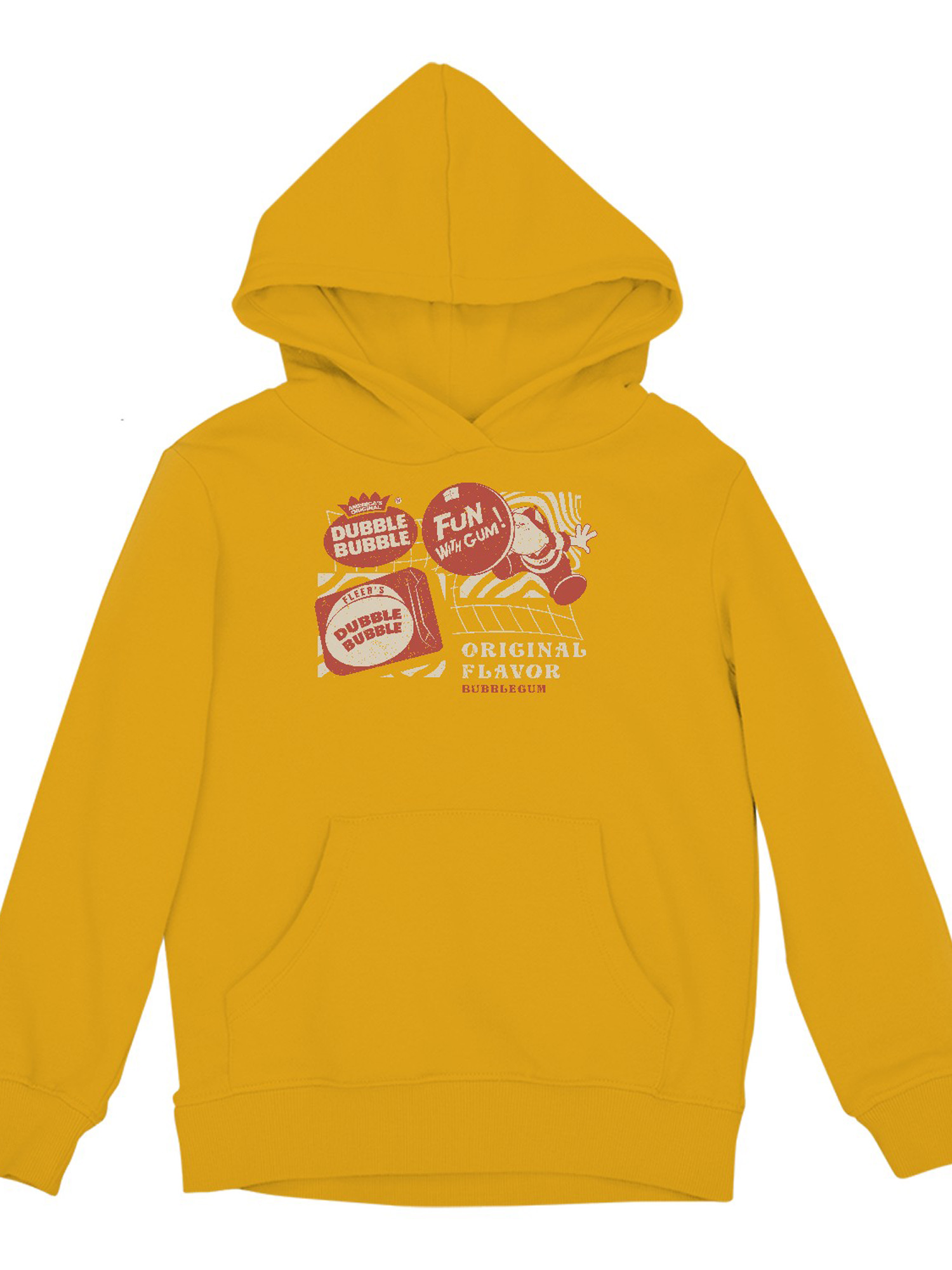 Officially Licensed Dubble Bubble Retro Gum Packaging Design Youth's Hoodie - Picture 10 of 12