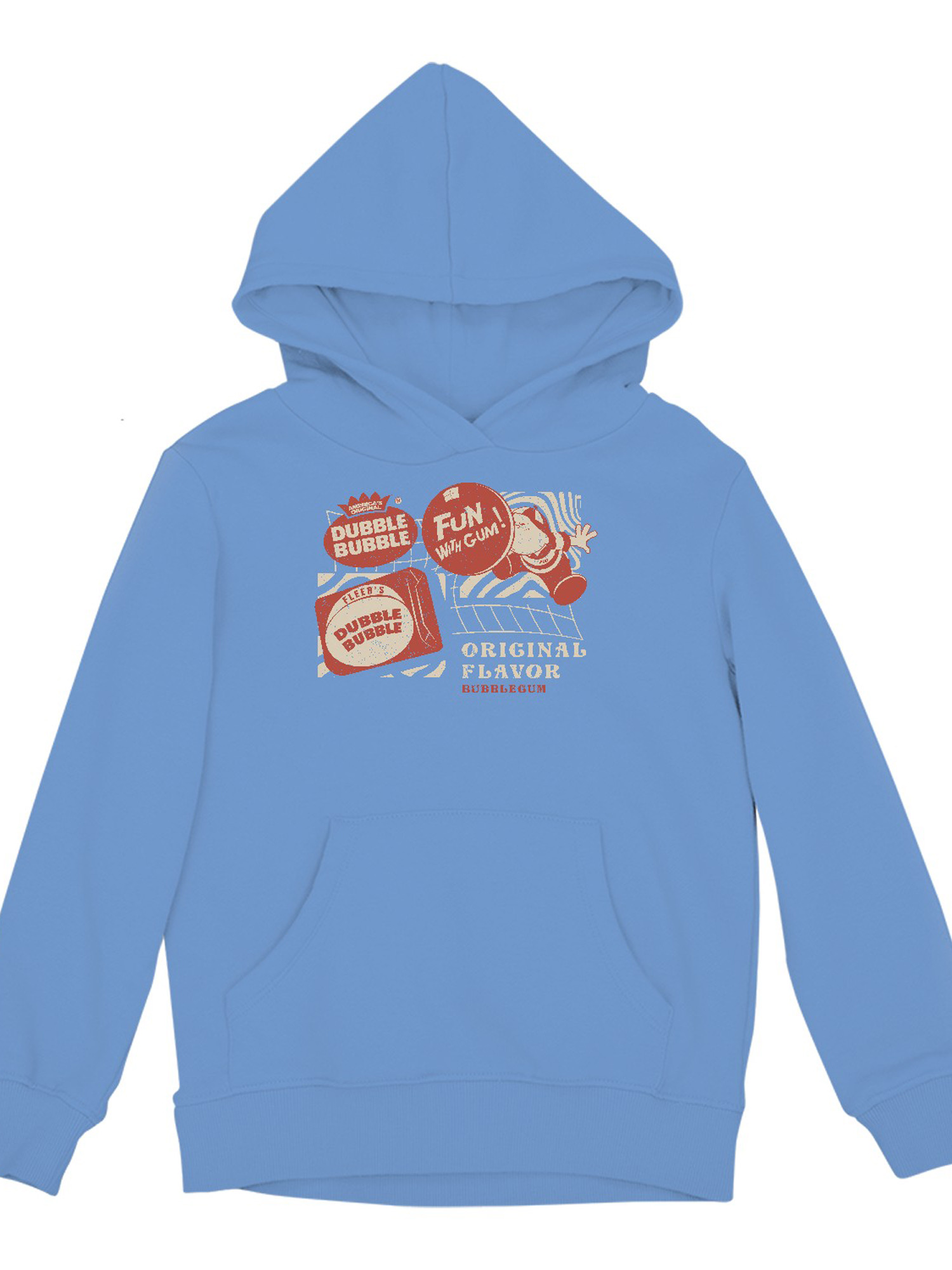 Officially Licensed Dubble Bubble Retro Gum Packaging Design Youth's Hoodie - Picture 7 of 12