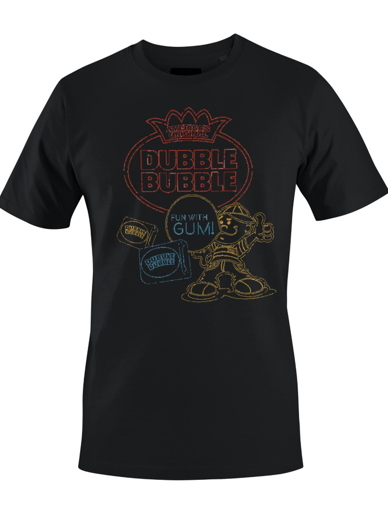 Officially Licensed Dubble Bubble Classic Gum Advertisement Men's T-shirt - Picture 4 of 6