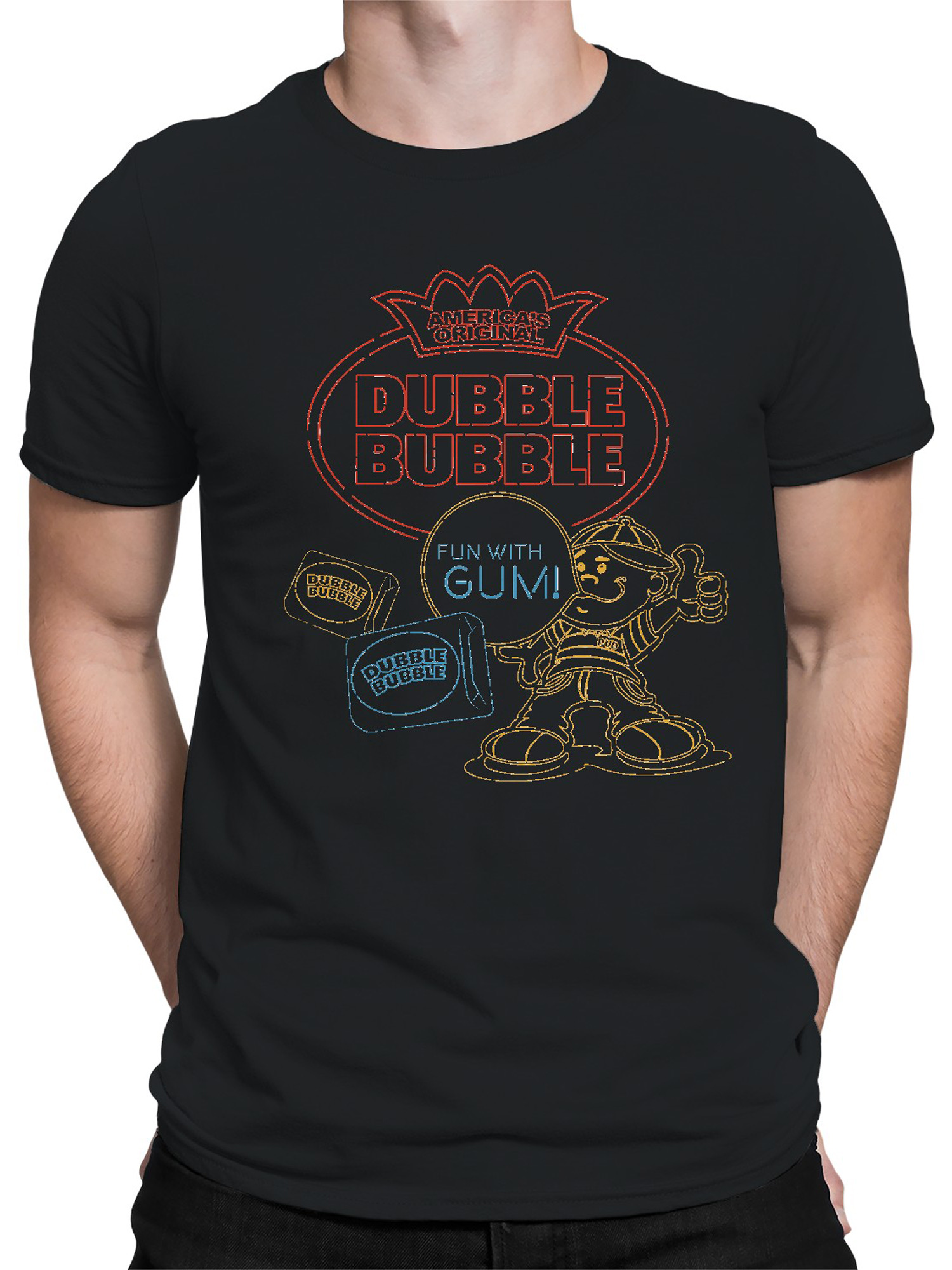 Officially Licensed Dubble Bubble Classic Gum Advertisement Men's T-shirt - Picture 5 of 6