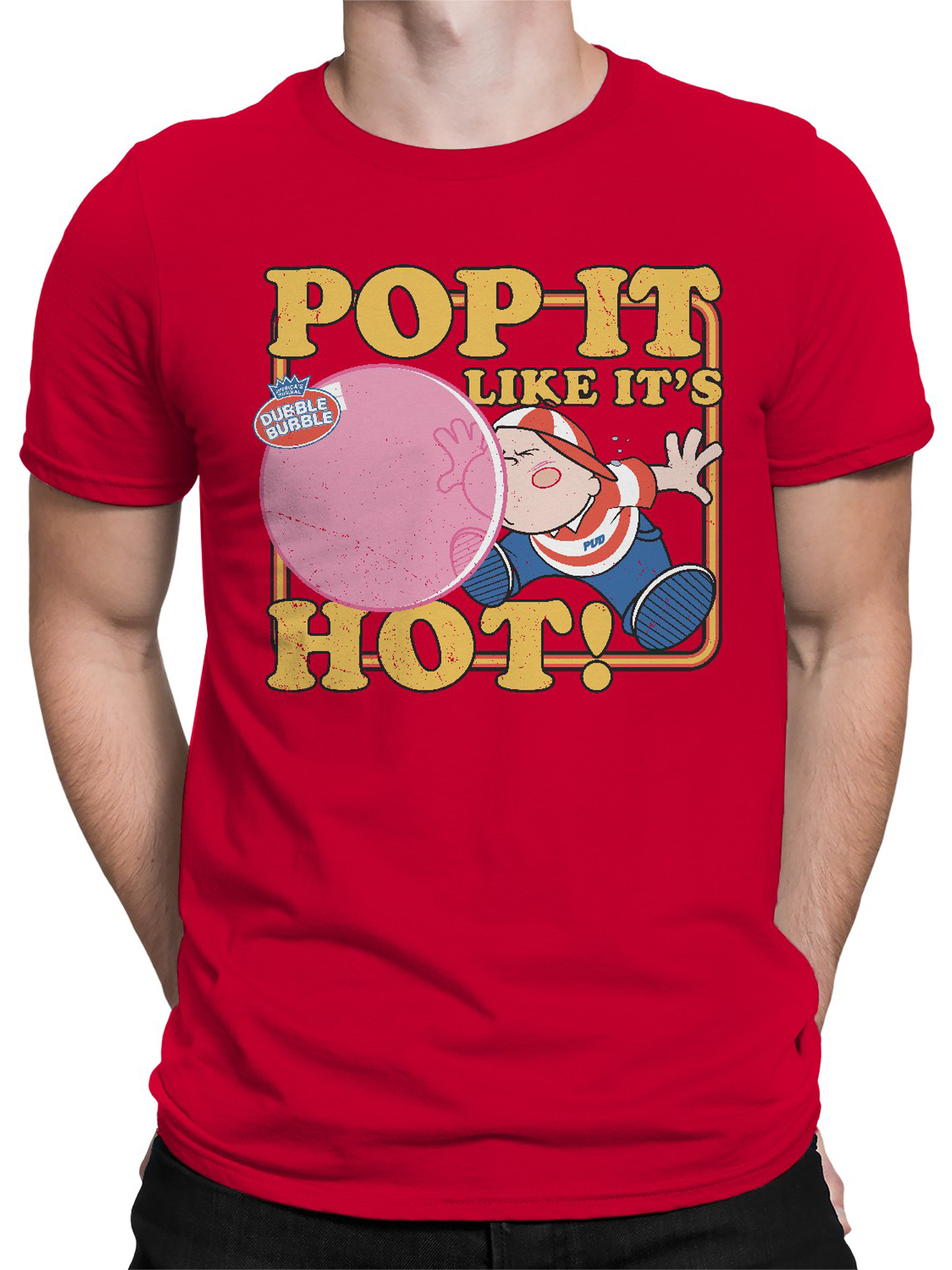 Officially Licensed Dubble Bubble Pop It Like It's Hot Gum Men's T-shirt - Picture 11 of 18