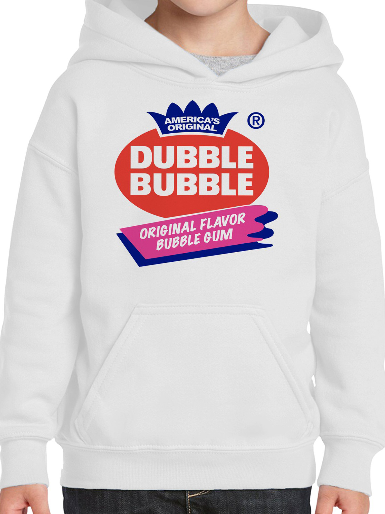 Offiziell lizenzierter Dubble Bubble Original Geschmack Kaugummi Logo Jugend Hoodie - Bild 14 von 15