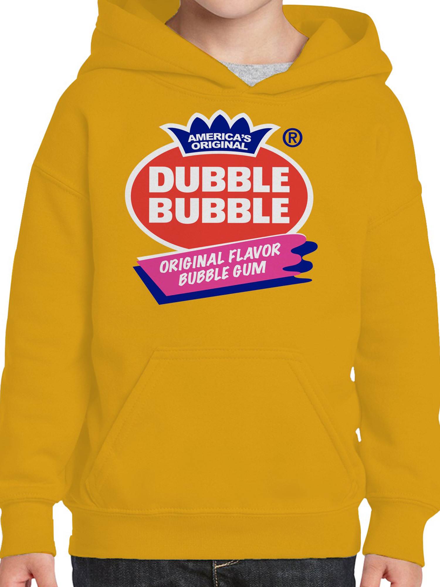 Offiziell lizenzierter Dubble Bubble Original Geschmack Kaugummi Logo Jugend Hoodie - Bild 11 von 15