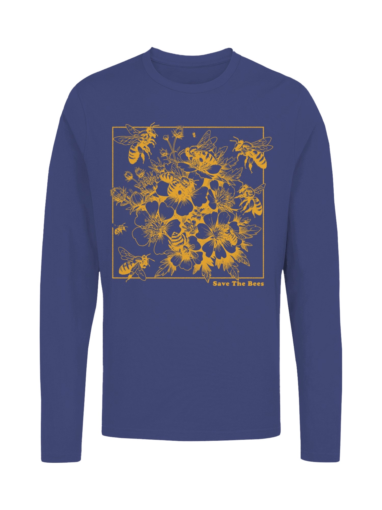 Save the Bees Floral Design Women's Long Sleeve - Picture 7 of 12