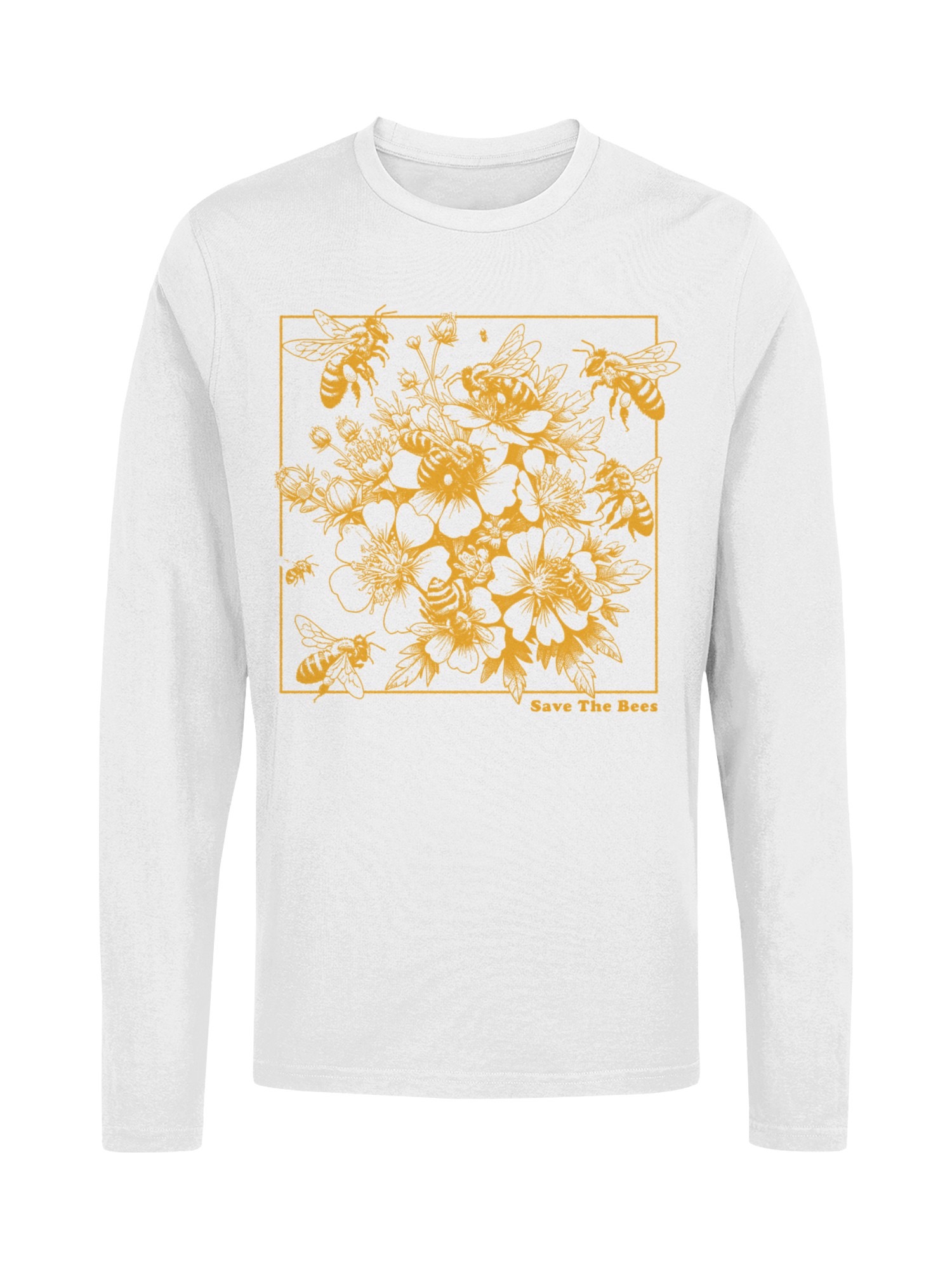 Save the Bees Floral Design Women's Long Sleeve - Picture 10 of 12