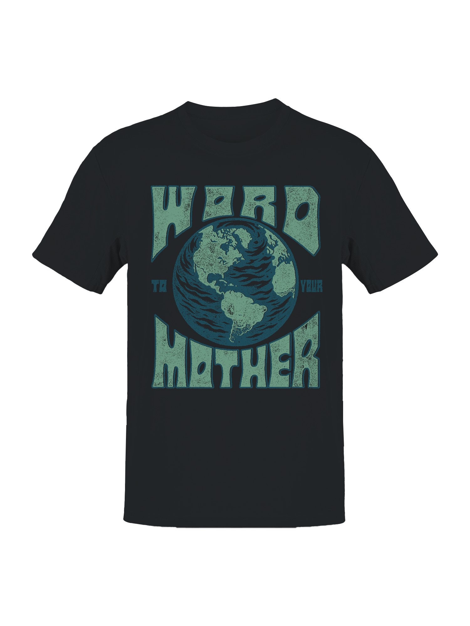 Planet Earth Awareness Typography Design Men's T-shirt - Picture 4 of 15