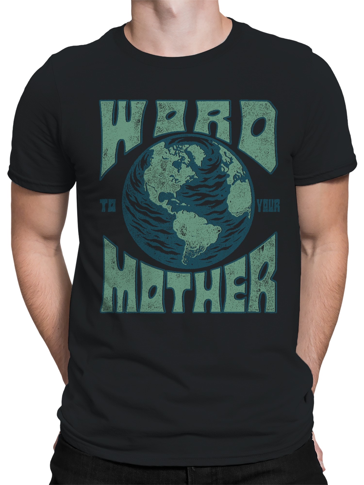 Planet Earth Awareness Typography Design Men's T-shirt - Picture 5 of 15