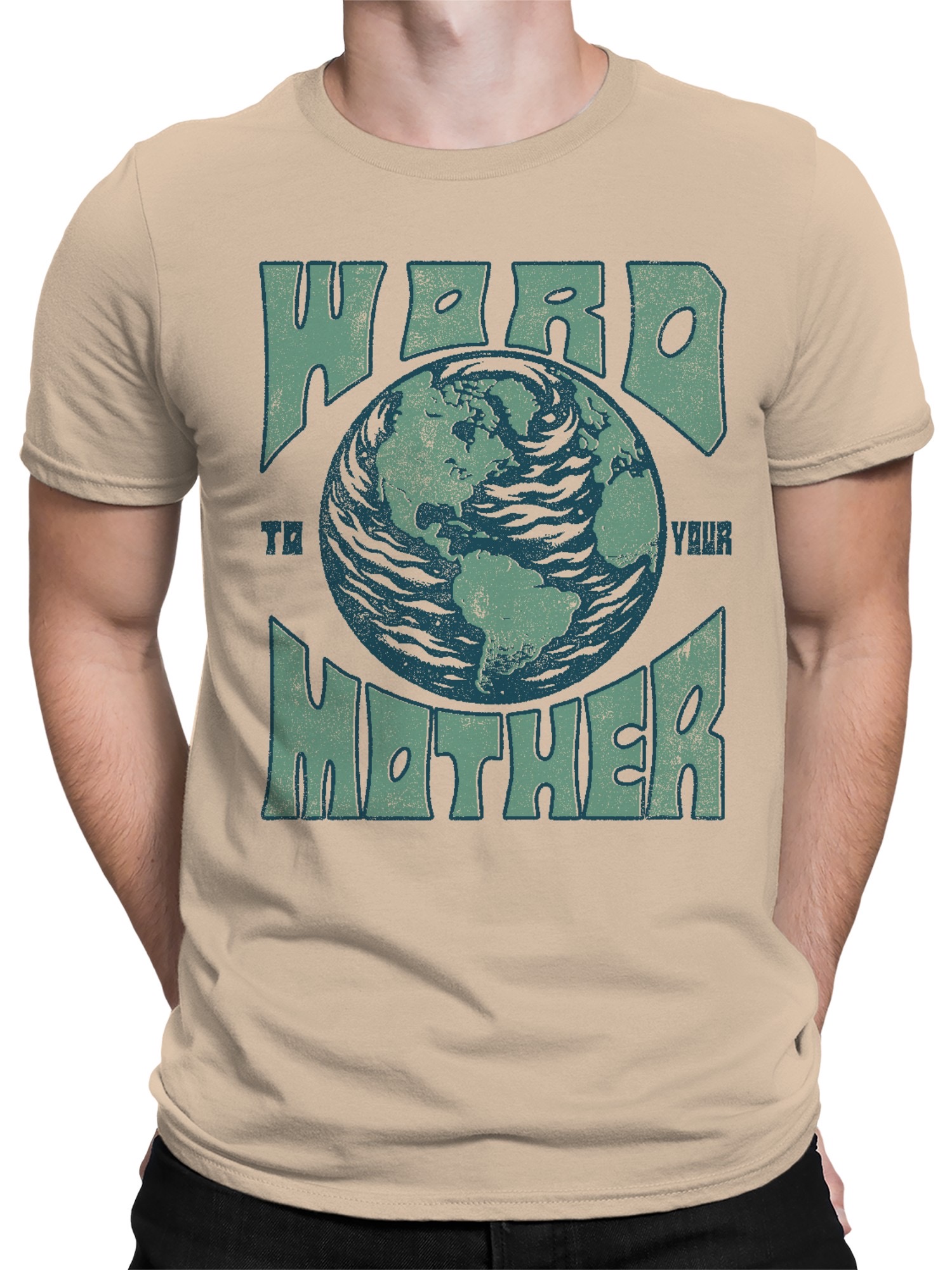 Planet Earth Awareness Typography Design Men's T-shirt - Picture 8 of 15