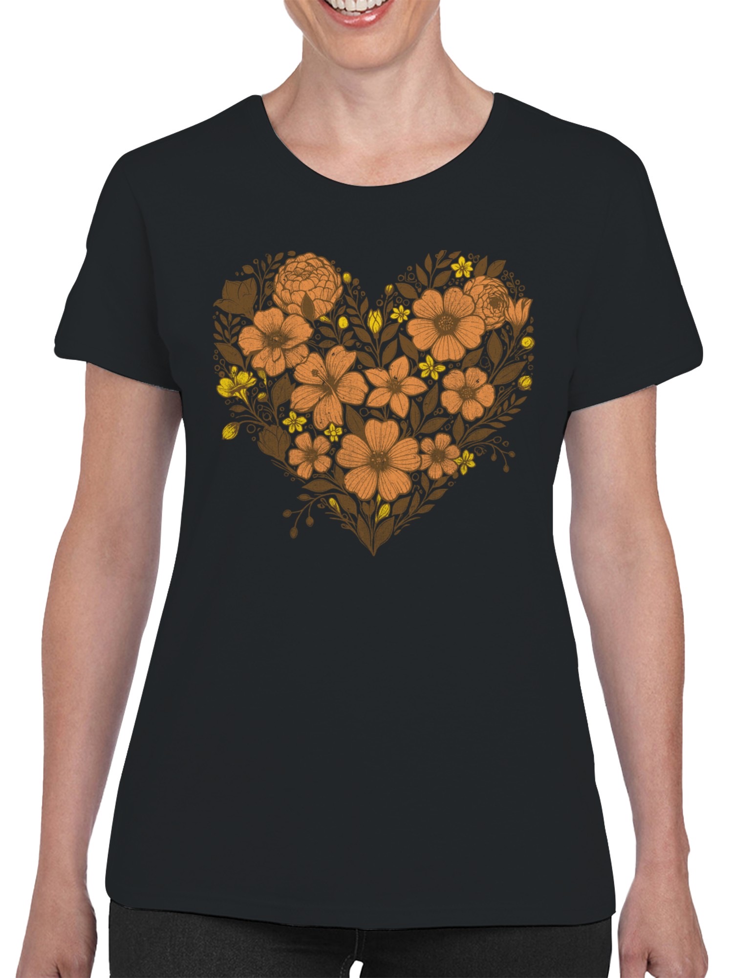Planet - Camiseta para mujer con diseño de corazón floral - Imagen 5 de 15
