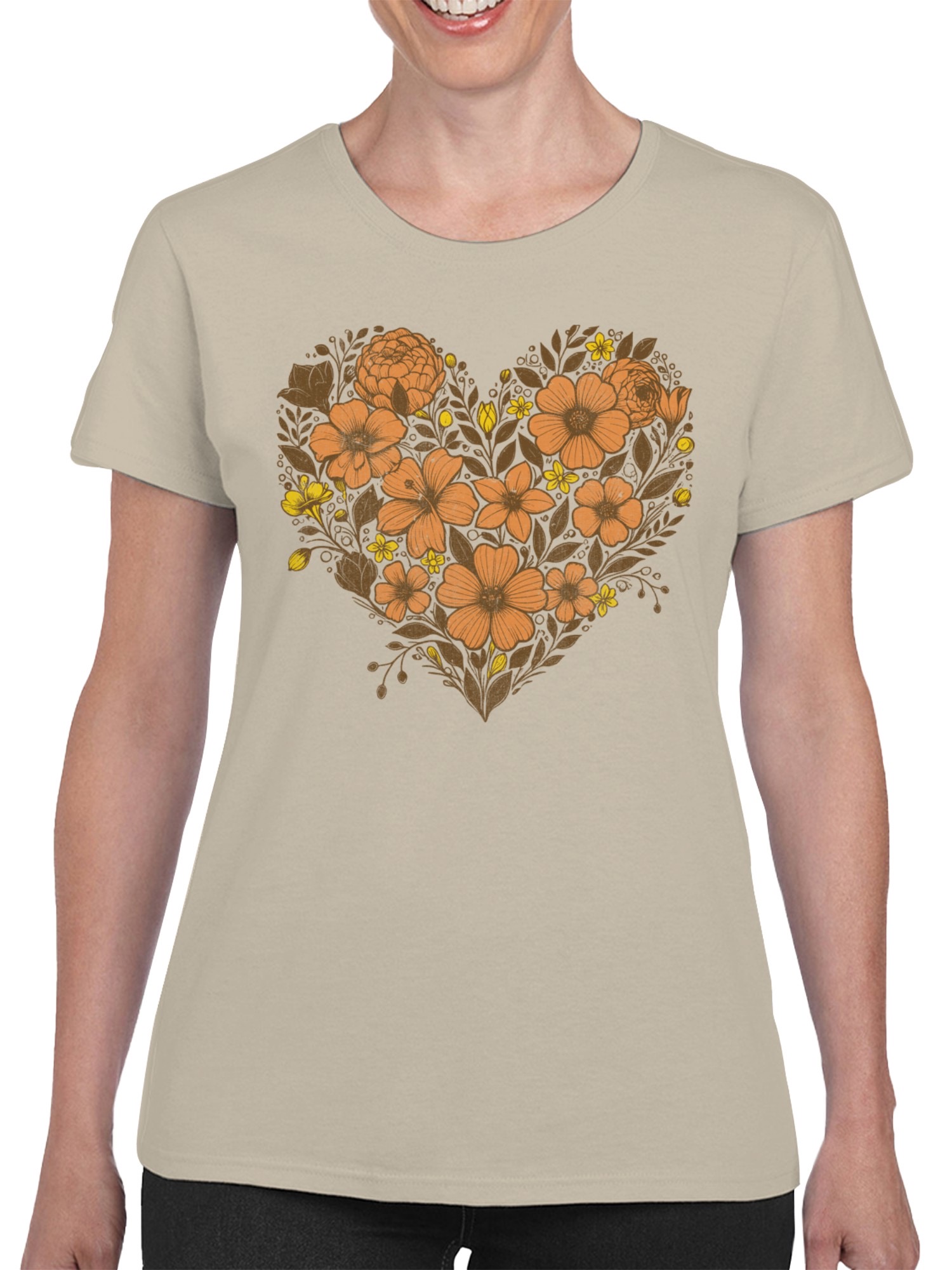 Planet - Camiseta para mujer con diseño de corazón floral - Imagen 8 de 15