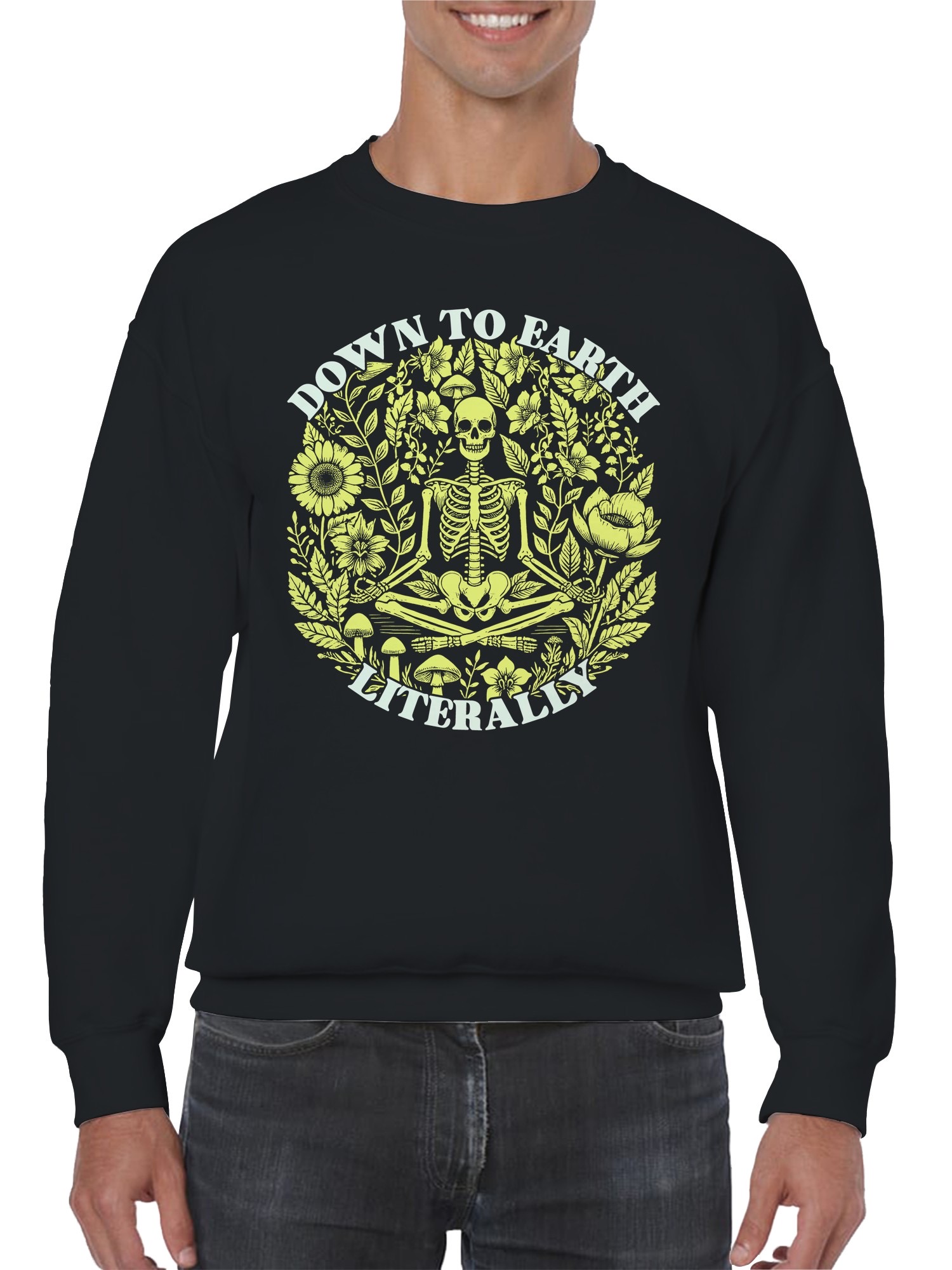 Sudadera para hombre Down to Earth Literally Skeleton Art - Imagen 5 de 12