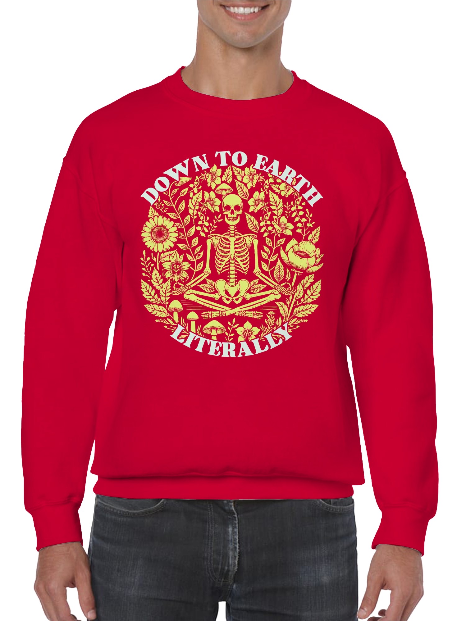 Sudadera para hombre Down to Earth Literally Skeleton Art - Imagen 11 de 12