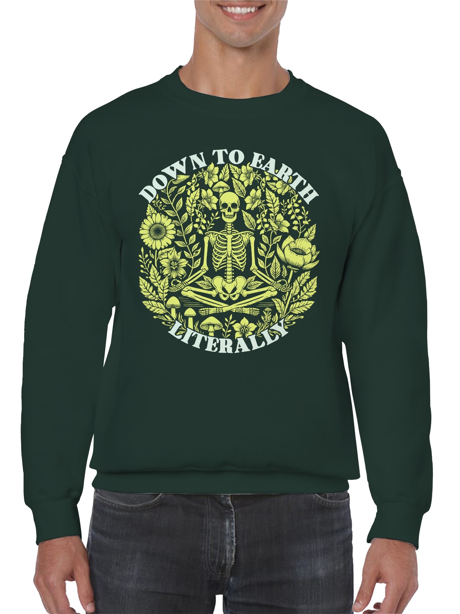 Sudadera para hombre Down to Earth Literally Skeleton Art - Imagen 8 de 12