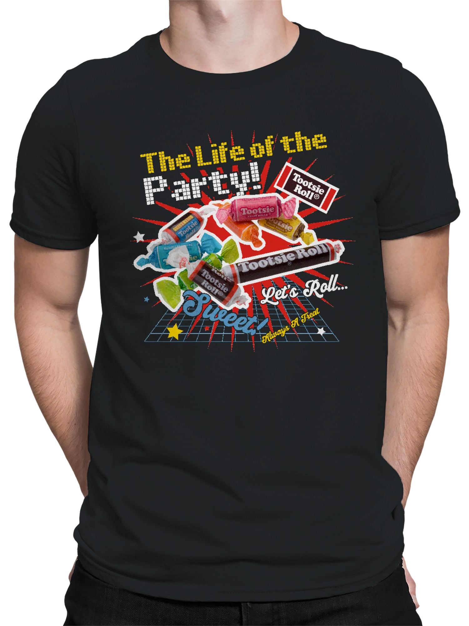 Offiziell lizenziertes Tootsie Roll Sweet Party Vibes Herren T-Shirt - Bild 5 von 15