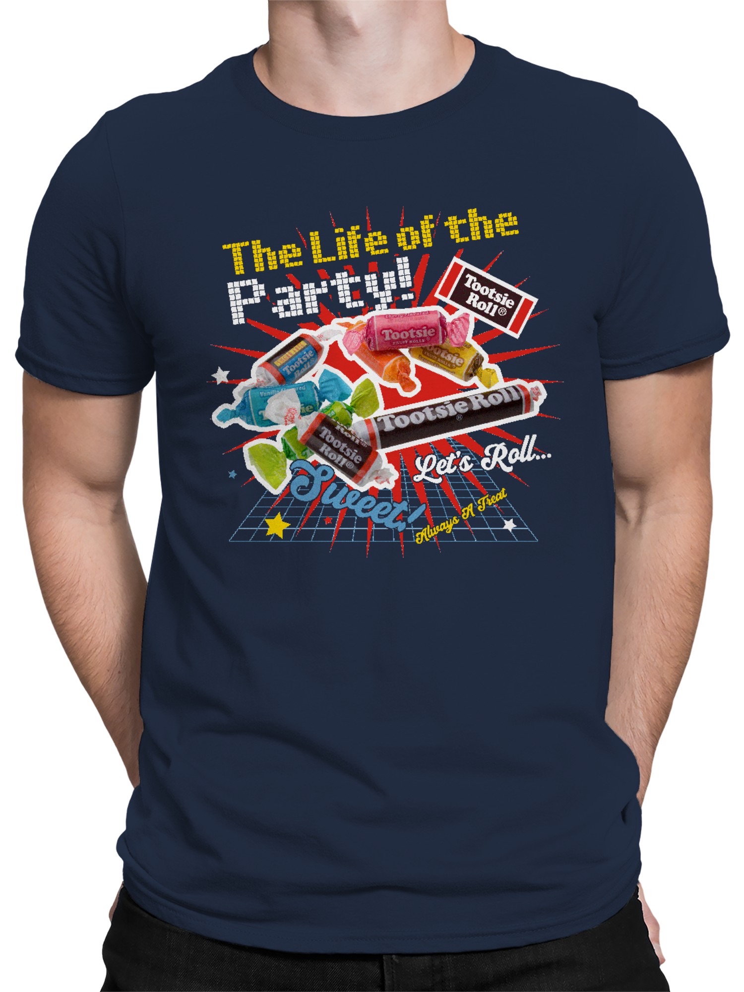 Offiziell lizenziertes Tootsie Roll Sweet Party Vibes Herren T-Shirt - Bild 11 von 15