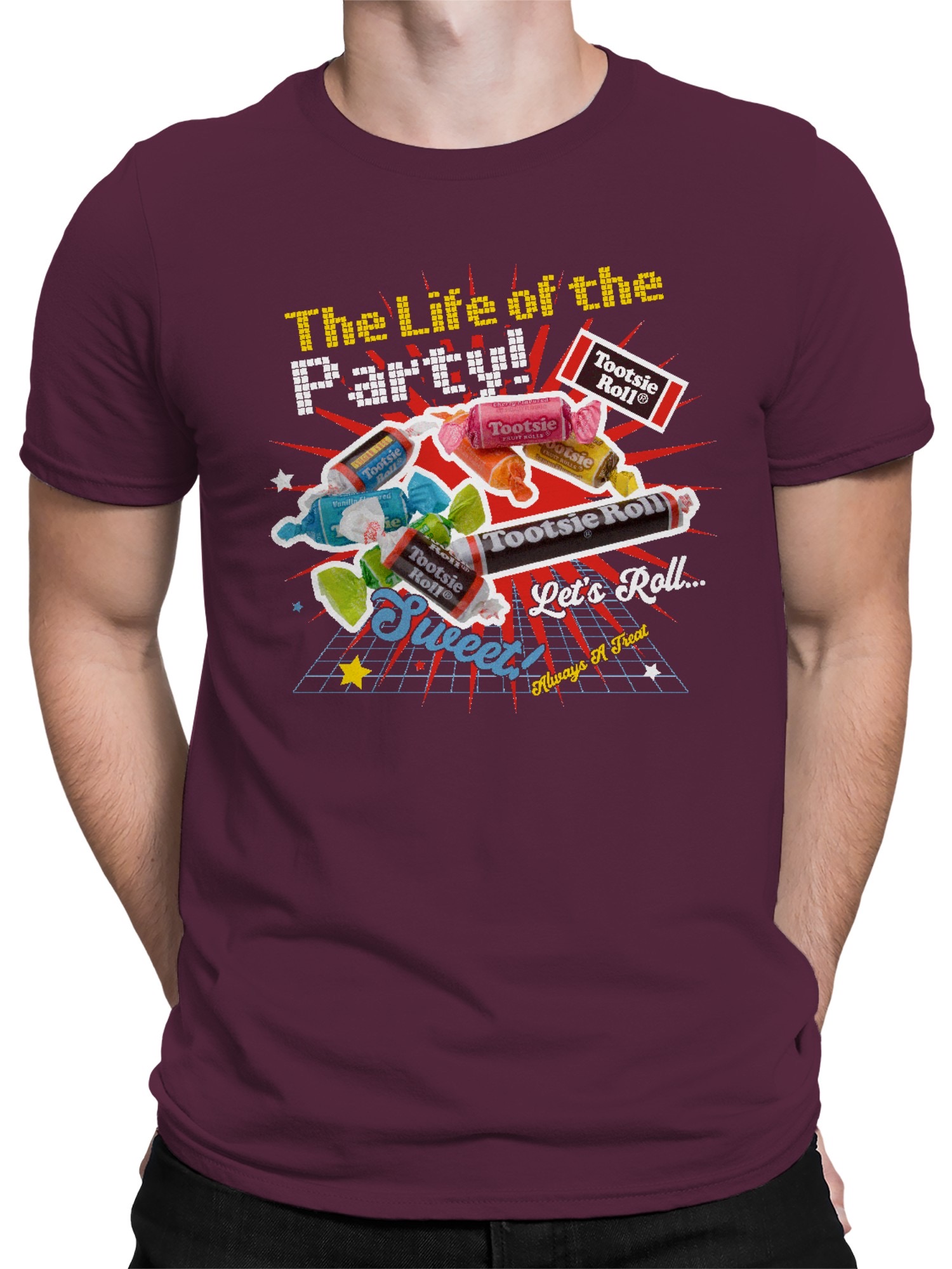 Offiziell lizenziertes Tootsie Roll Sweet Party Vibes Herren T-Shirt - Bild 8 von 15