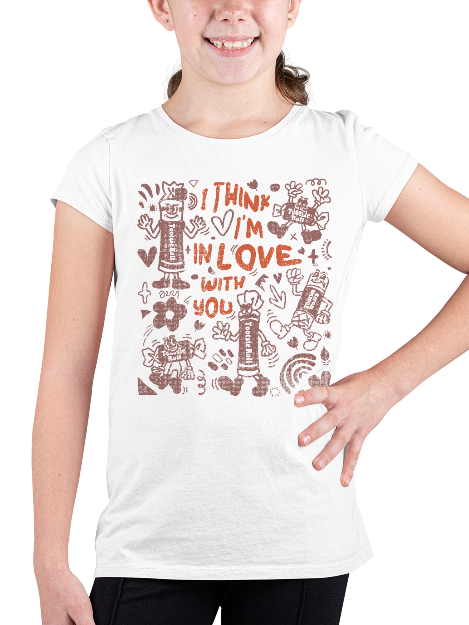 Officially Licensed Tootsie Roll Whimsical Love Youth's T-shirt - Picture 8 of 9