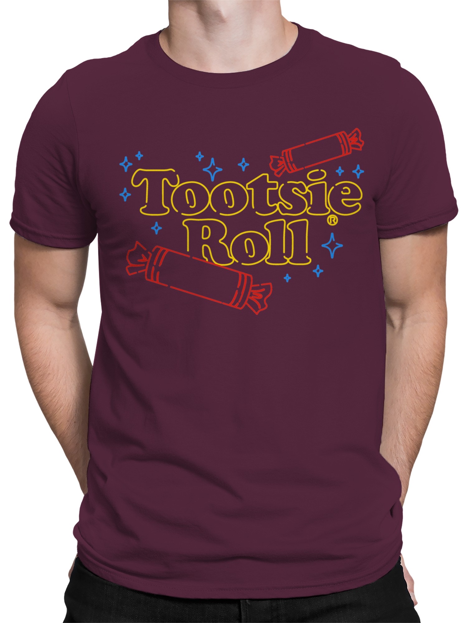 Camiseta para hombre Tootsie Roll con licencia oficial diseño neón vibrante - Imagen 8 de 12