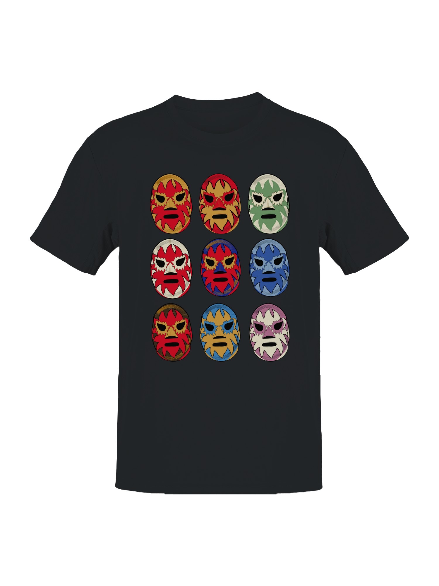 Officially Licensed Legends Of Lucha Libre Colorful Luchador Mask Men’s T-shirt