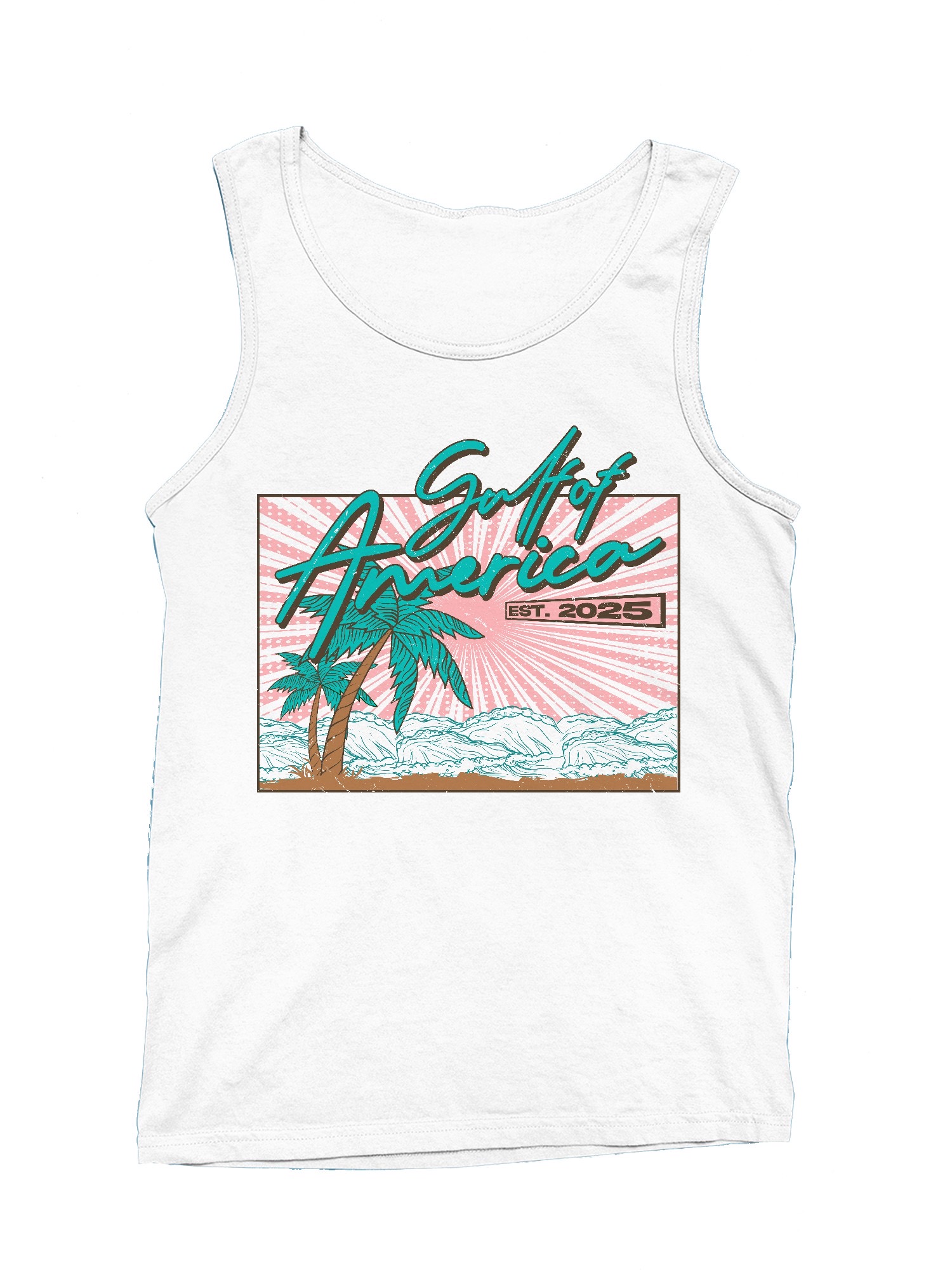 Vibrant Retro Coastal Design Men's Tank Top | eBay