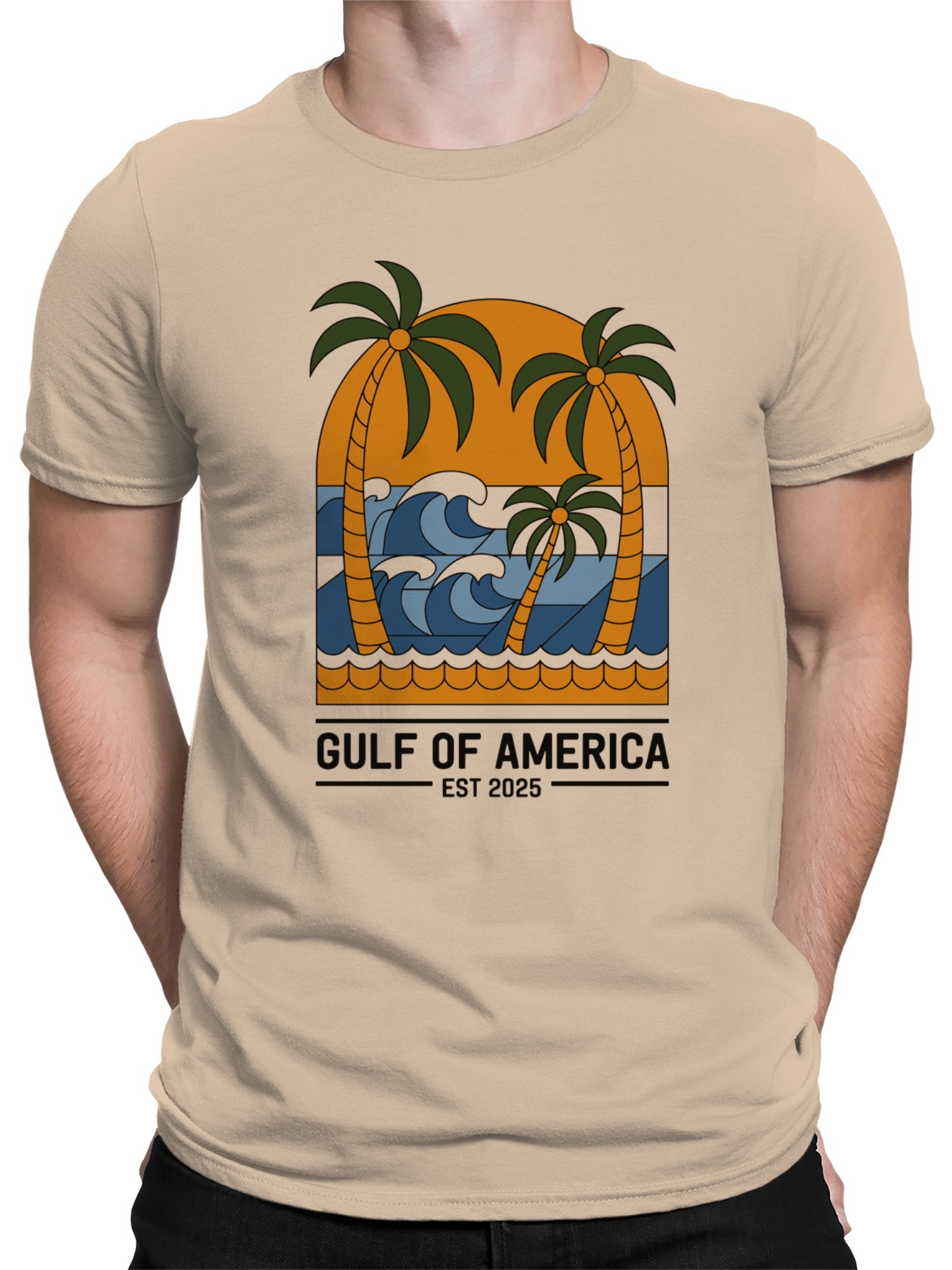 Tropical Wave Logo Design Men's T-shirt - Picture 5 of 9