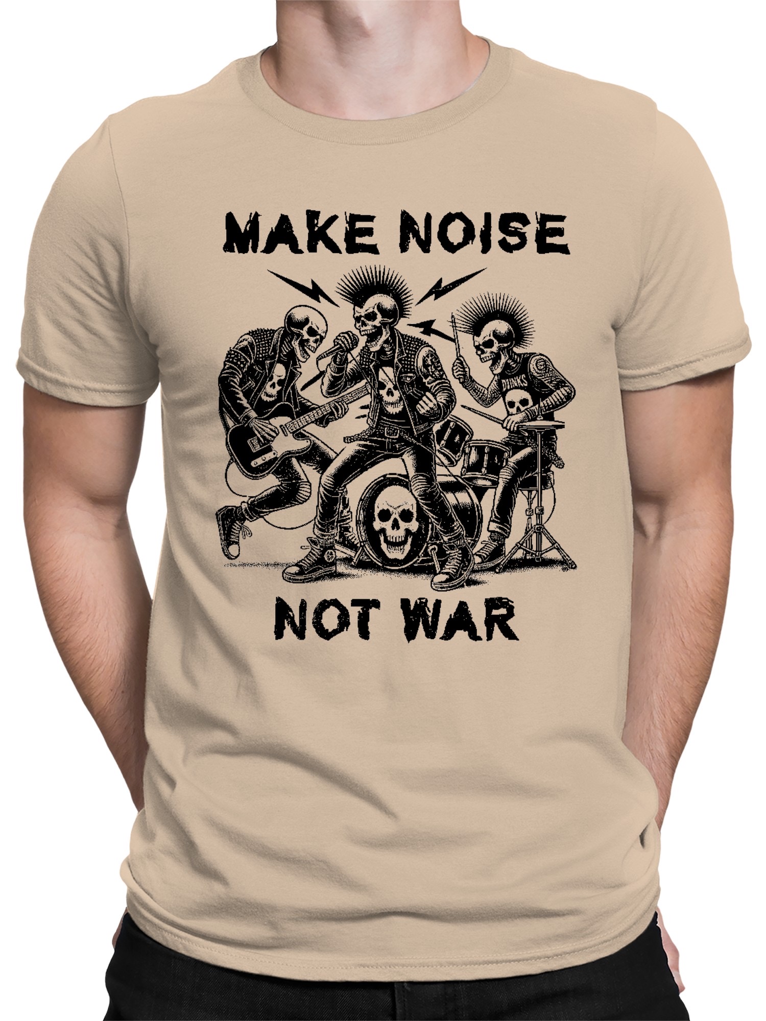 Camiseta para hombre Skulls Rocking Punk Band Illustration - Imagen 11 de 12