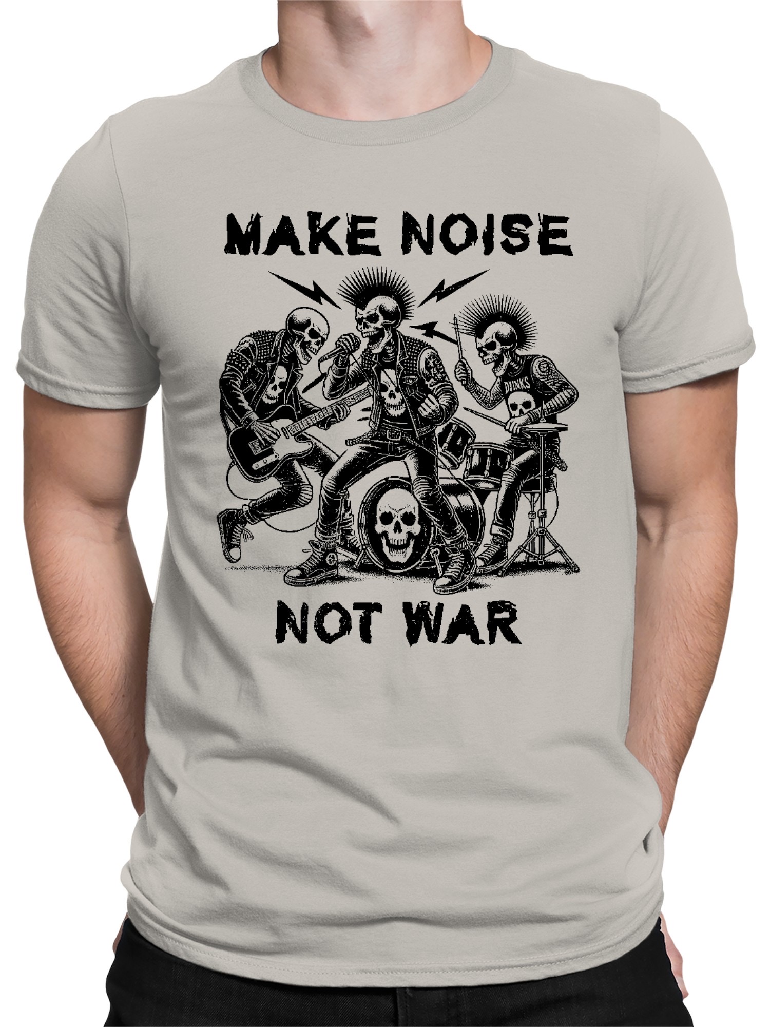 Camiseta para hombre Skulls Rocking Punk Band Illustration - Imagen 8 de 12