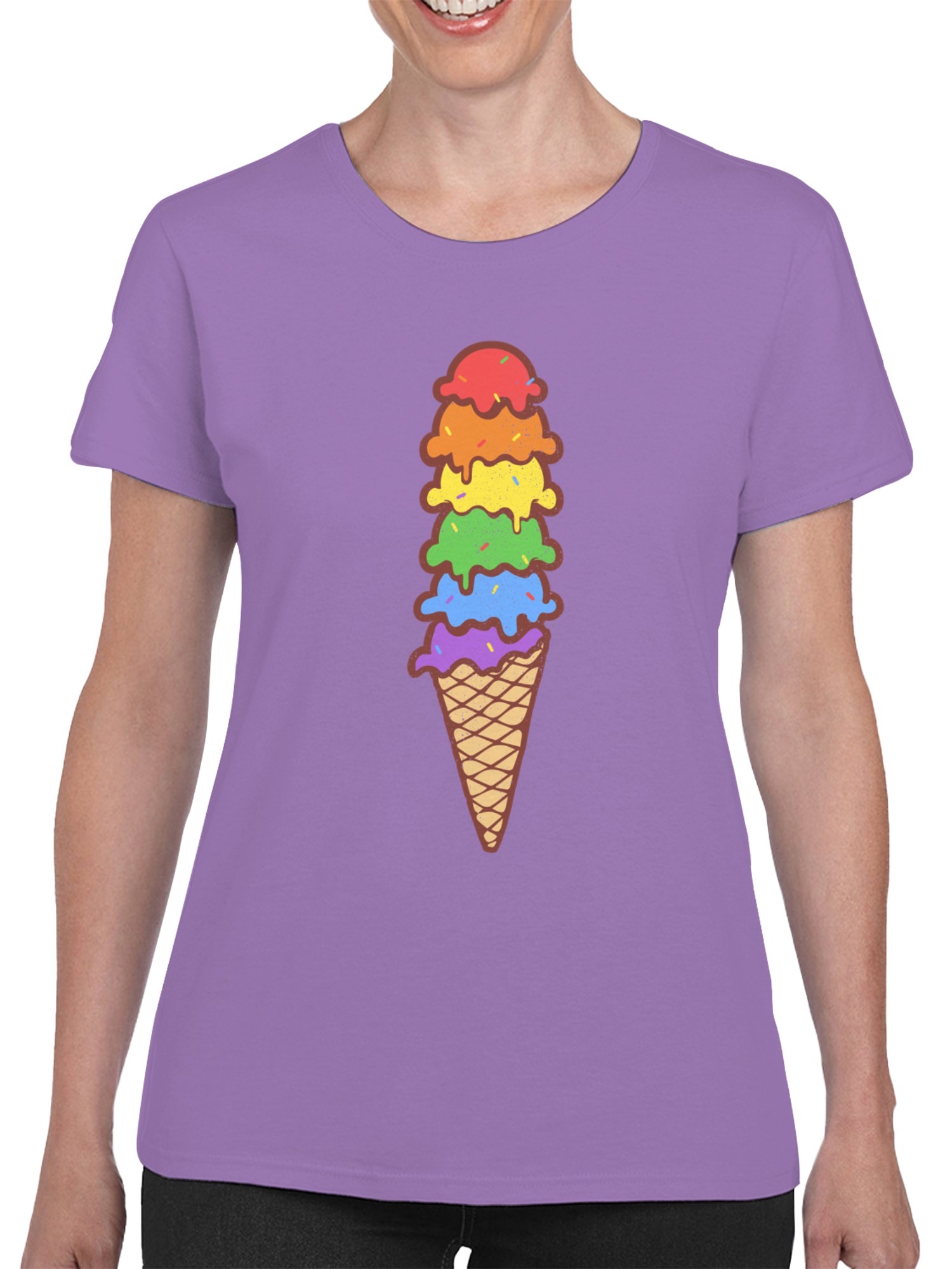 Camiseta para mujer Rainbow Delight Ice Cream Cone - Imagen 11 de 18
