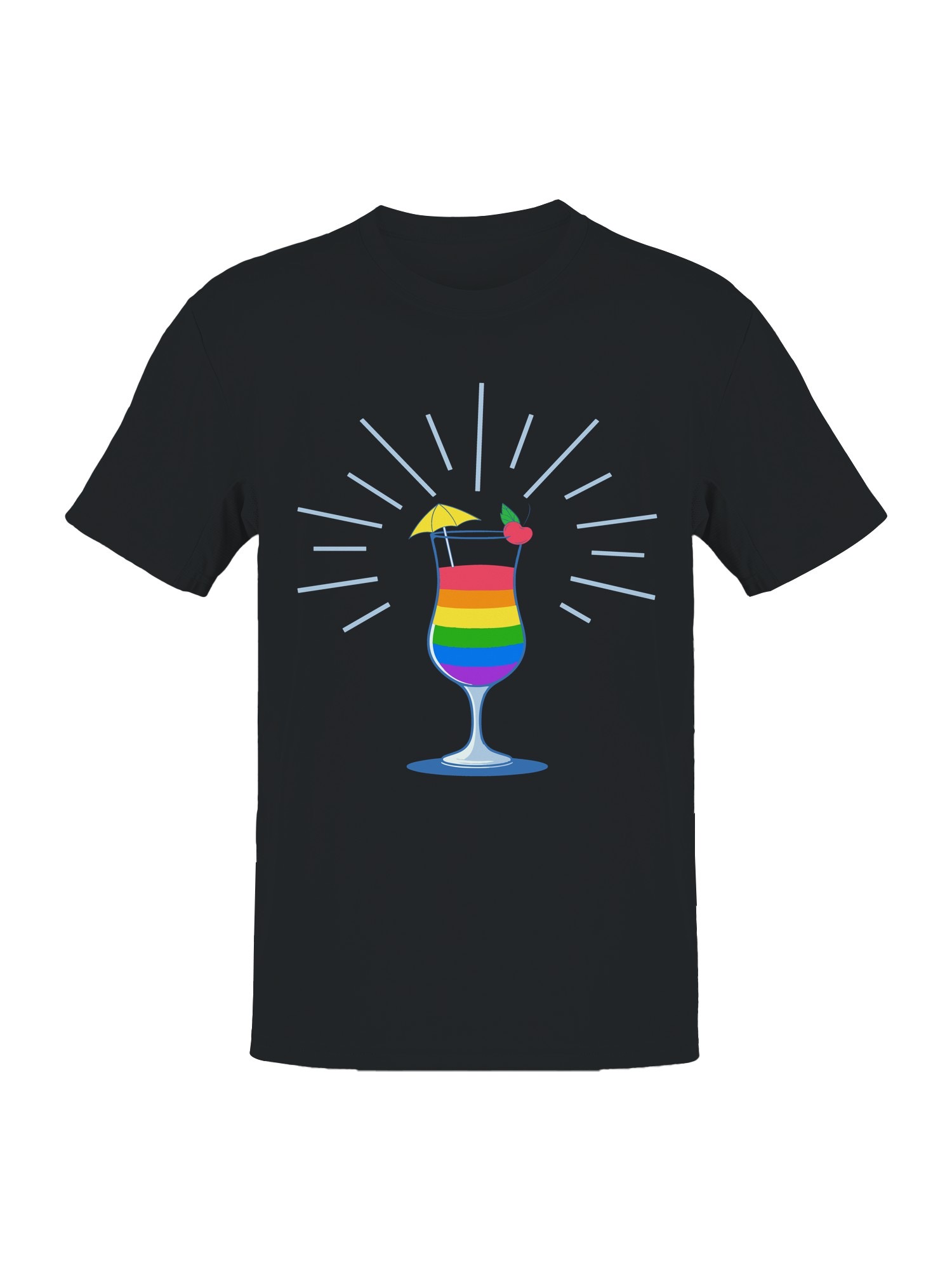 Vibrant Rainbow Cocktail Delight Men’s T-shirt