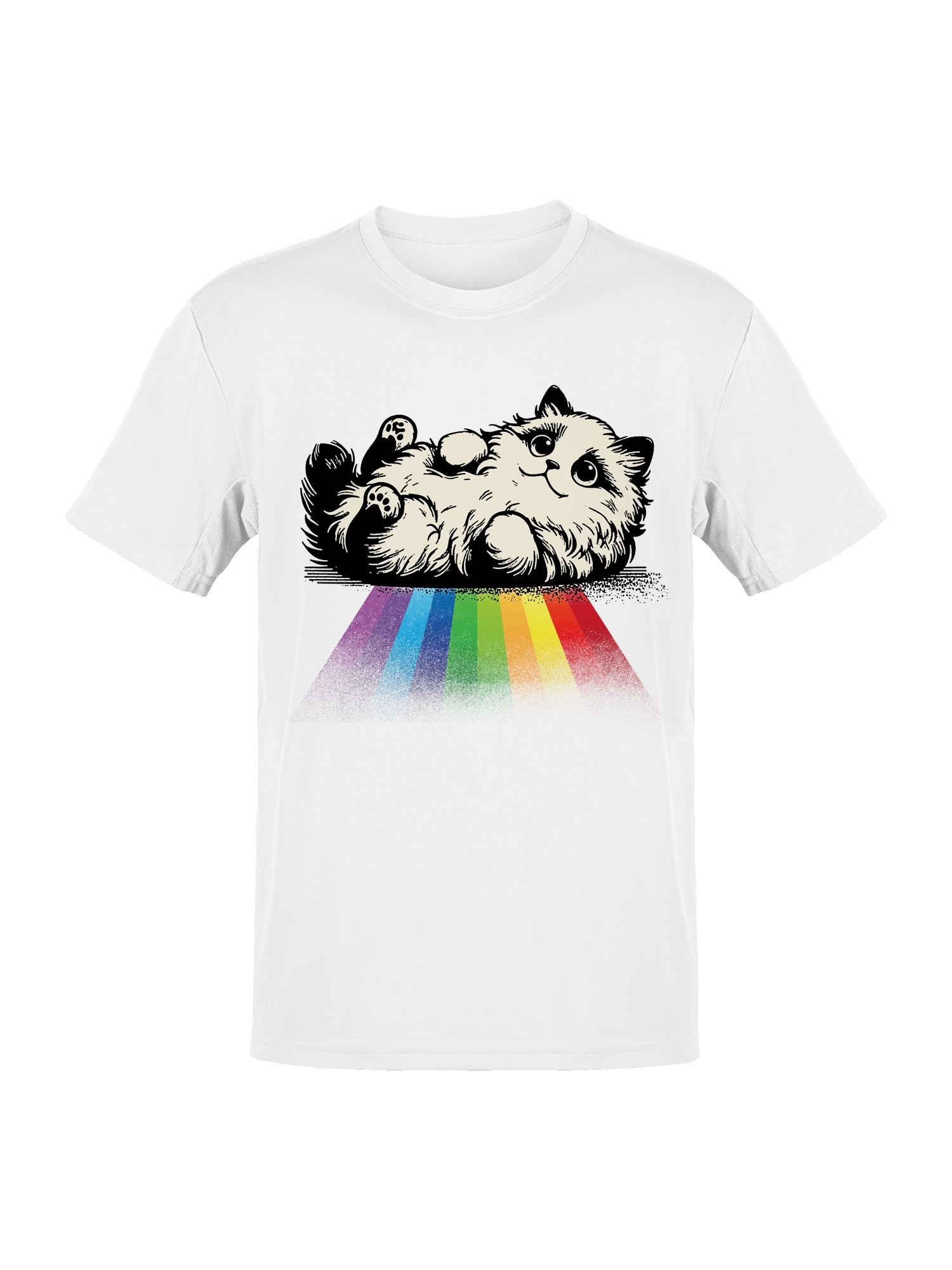 Fluffy Cat on Rainbow Path Women's T-shirt - Picture 16 of 18