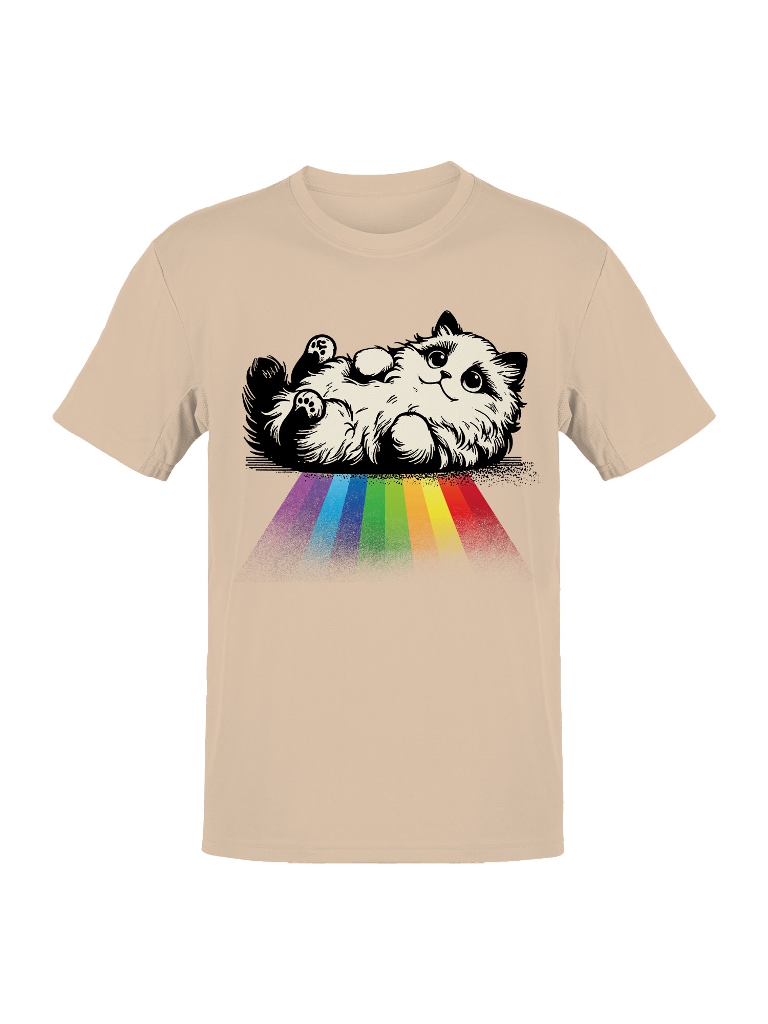 Fluffy Cat on Rainbow Path Women's T-shirt - Picture 13 of 18