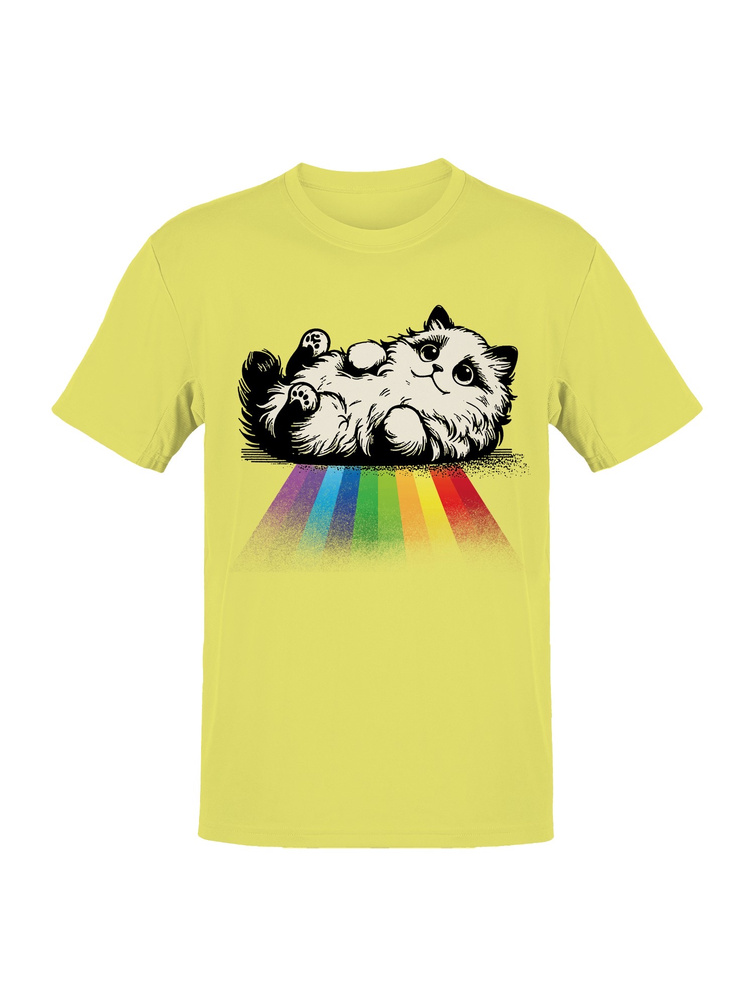 Fluffy Cat on Rainbow Path Women's T-shirt - Picture 7 of 18