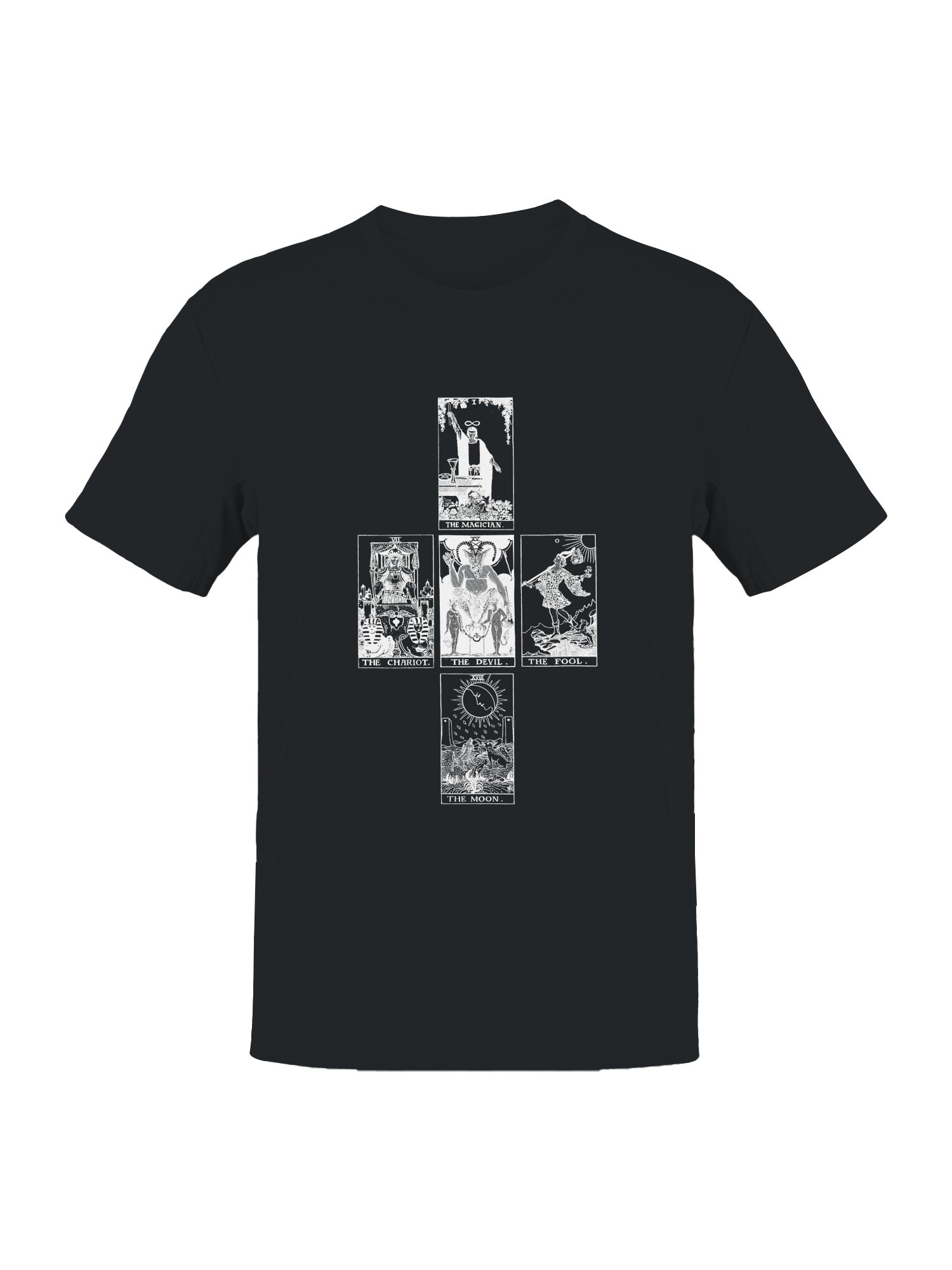 Mystical Tarot Spread in Black and White Men's T-shirt - Picture 4 of 6