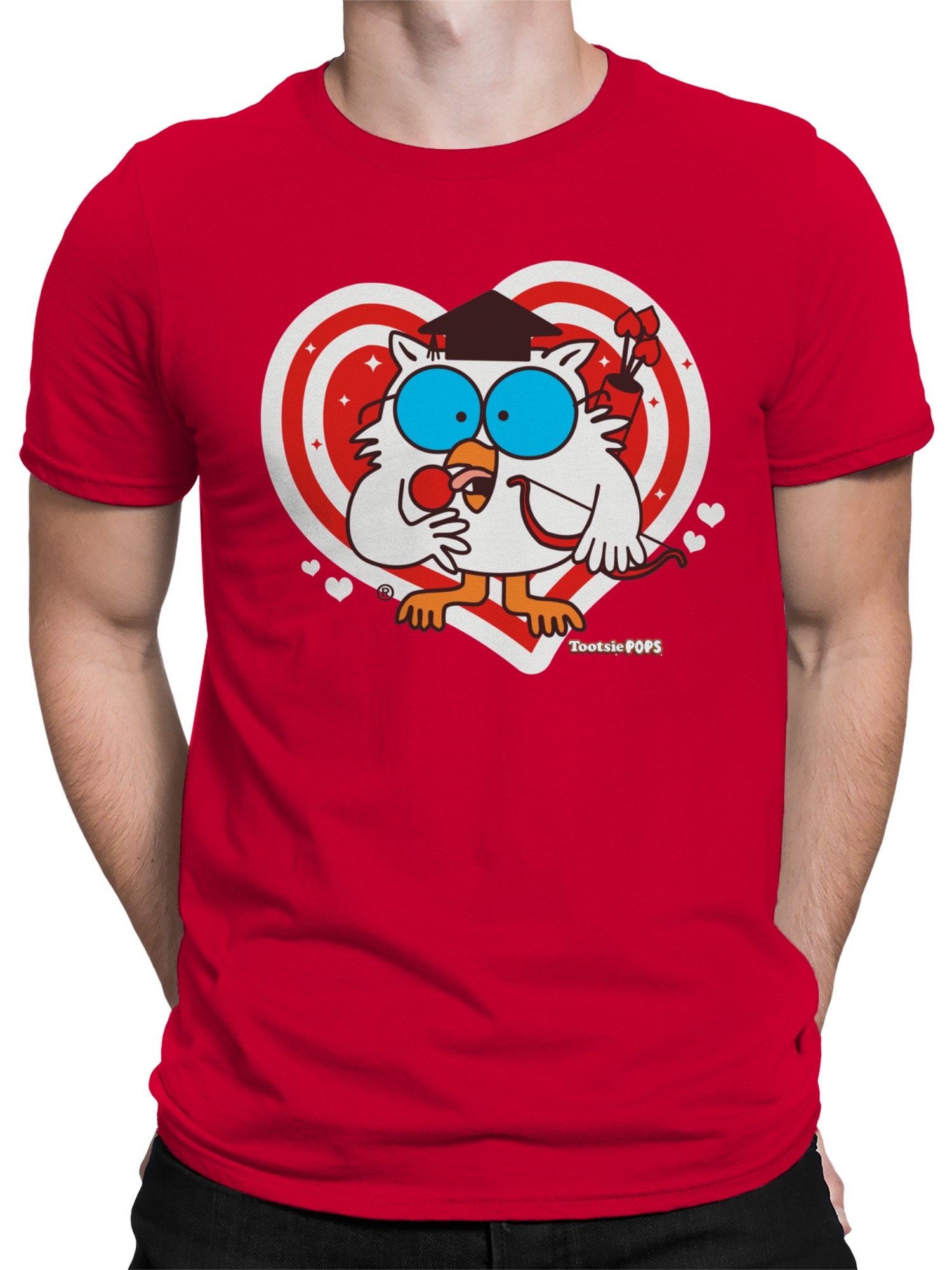 Camiseta para hombre Tootsie Roll Owl Love Heart con licencia oficial - Imagen 5 de 6