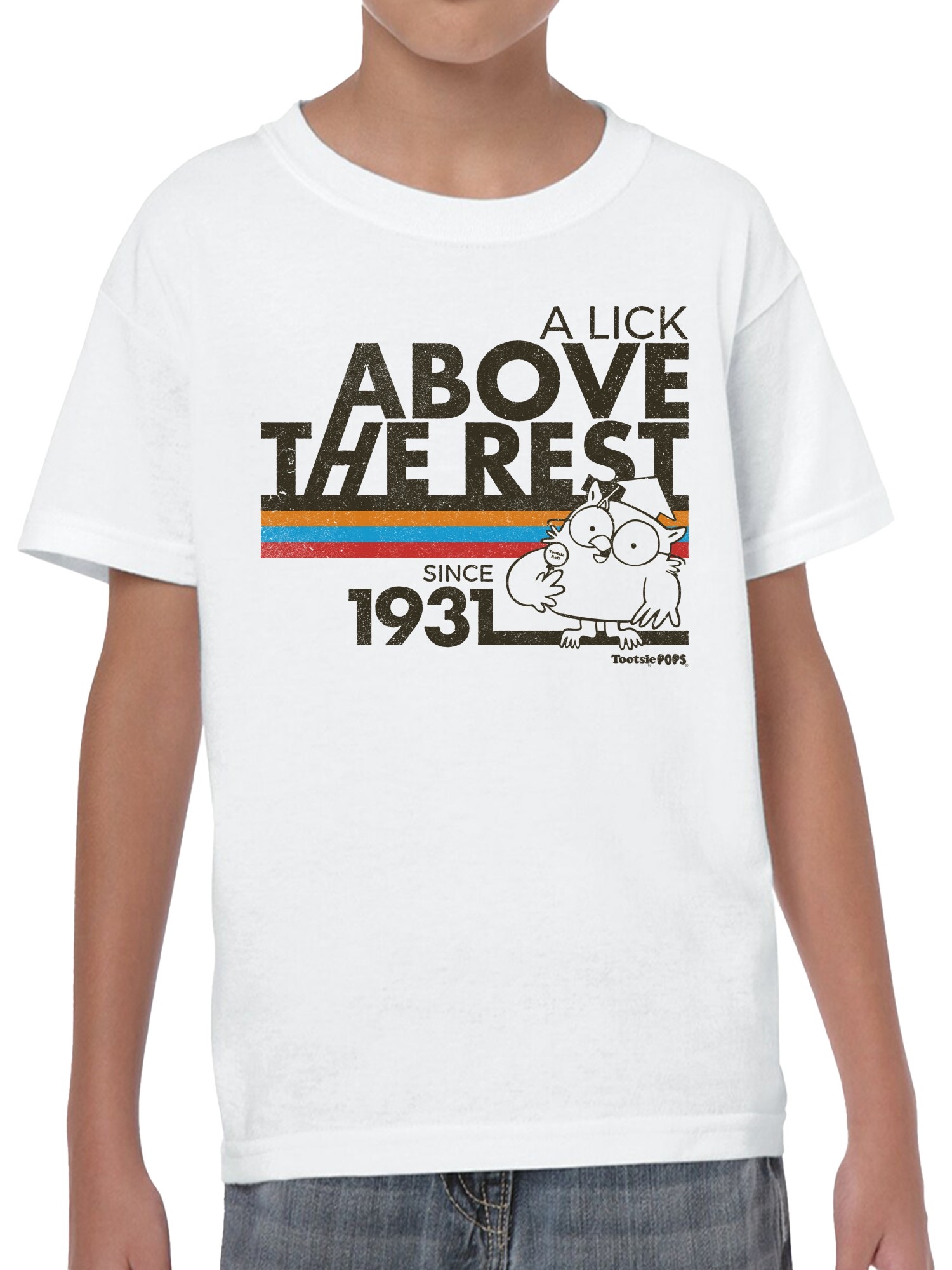 Officially Licensed Tootsie Roll Retro Owl Graphic Youth's T-shirt - Picture 11 of 12