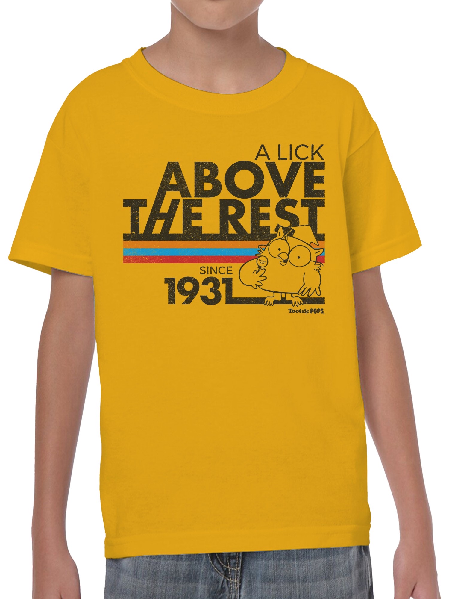 Officially Licensed Tootsie Roll Retro Owl Graphic Youth's T-shirt - Picture 8 of 12