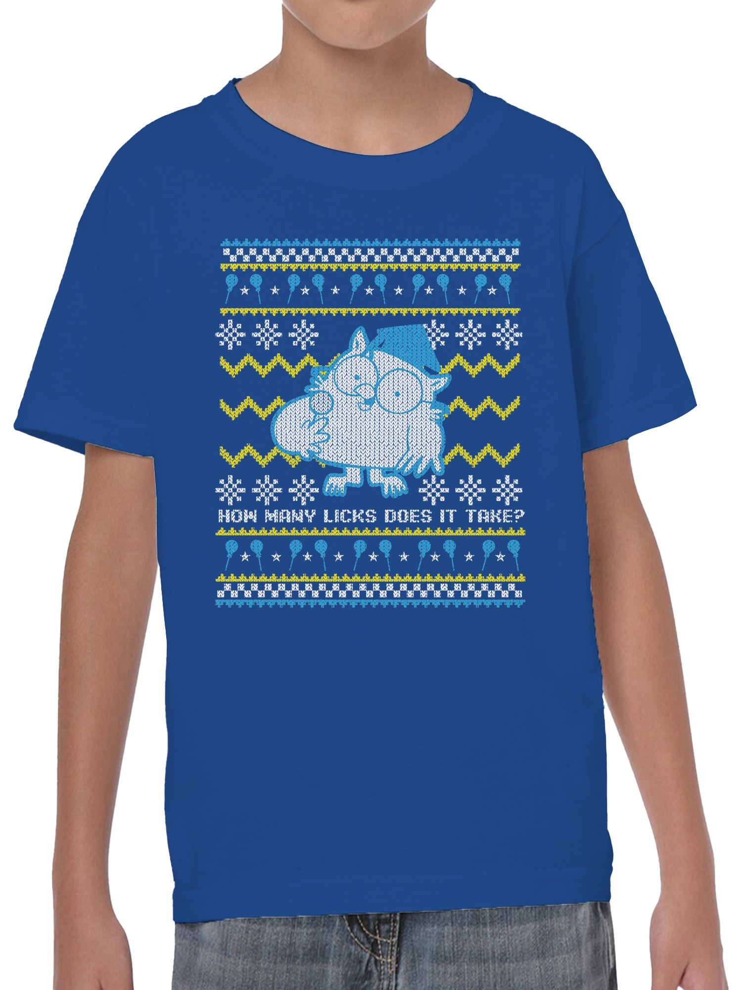 Officially Licensed Tootsie Roll Funny Owl Ugly Christmas Youth's T-shirt - Picture 5 of 6