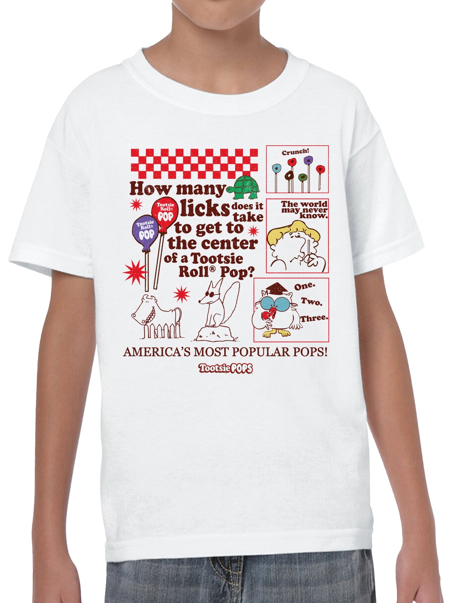 Camiseta para jóvenes Tootsie Roll Tootsie Pop Retro Puzzle con licencia oficial - Imagen 5 de 6