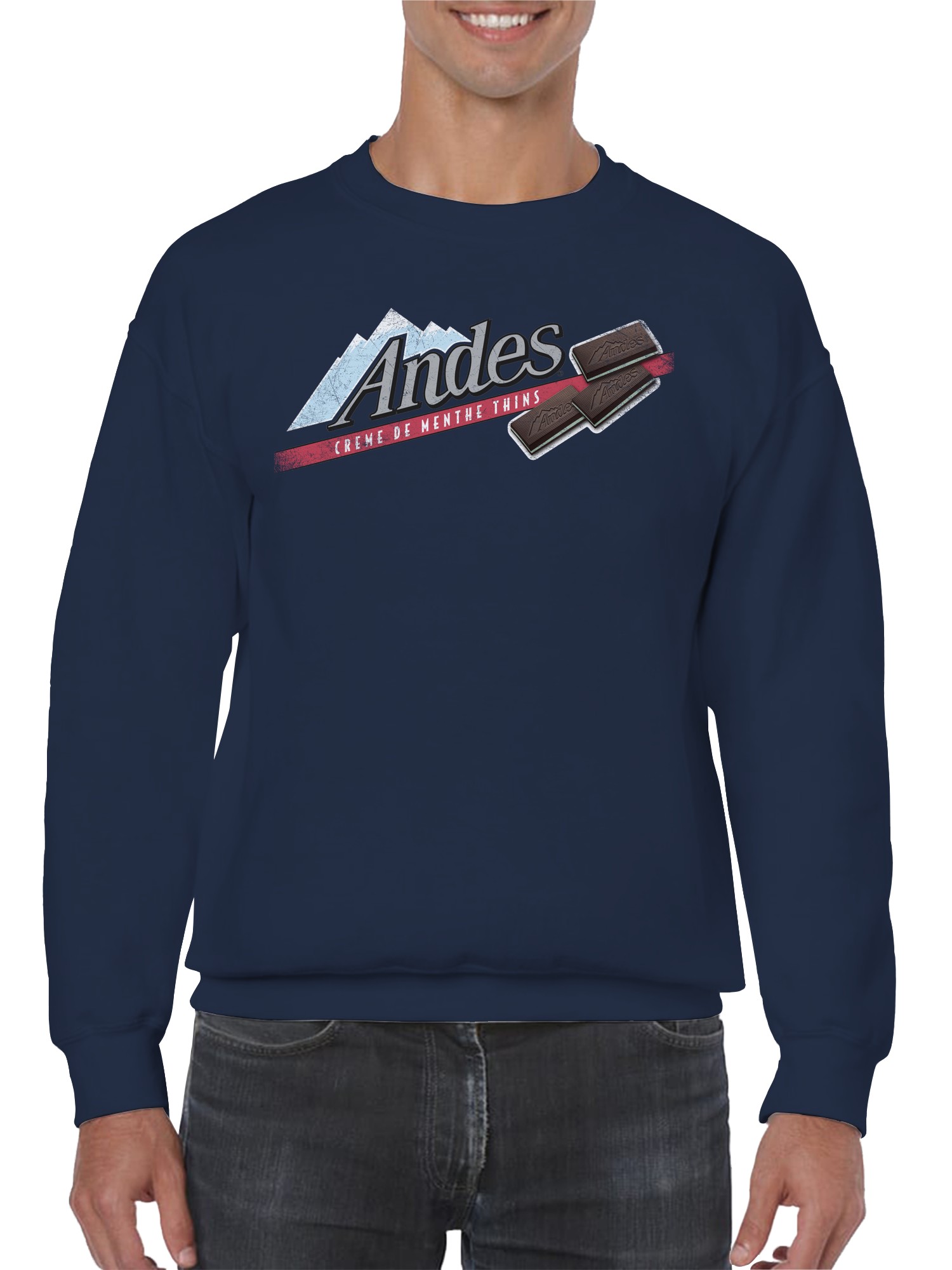 Officially Licensed Andes Mint Mint Chocolate Thins Delight Men's Sweatshirt - Picture 8 of 9
