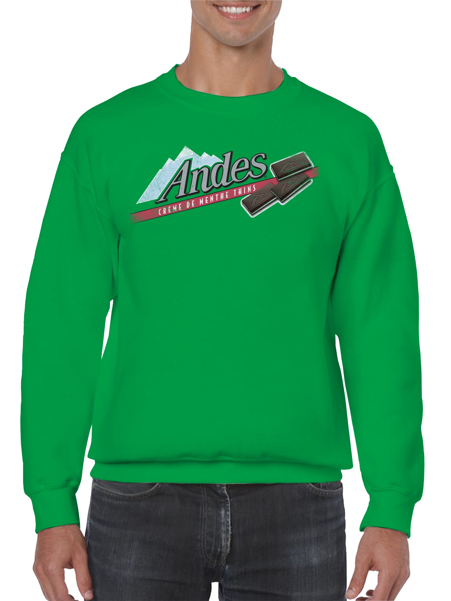 Officially Licensed Andes Mint Mint Chocolate Thins Delight Men's Sweatshirt - Picture 5 of 9