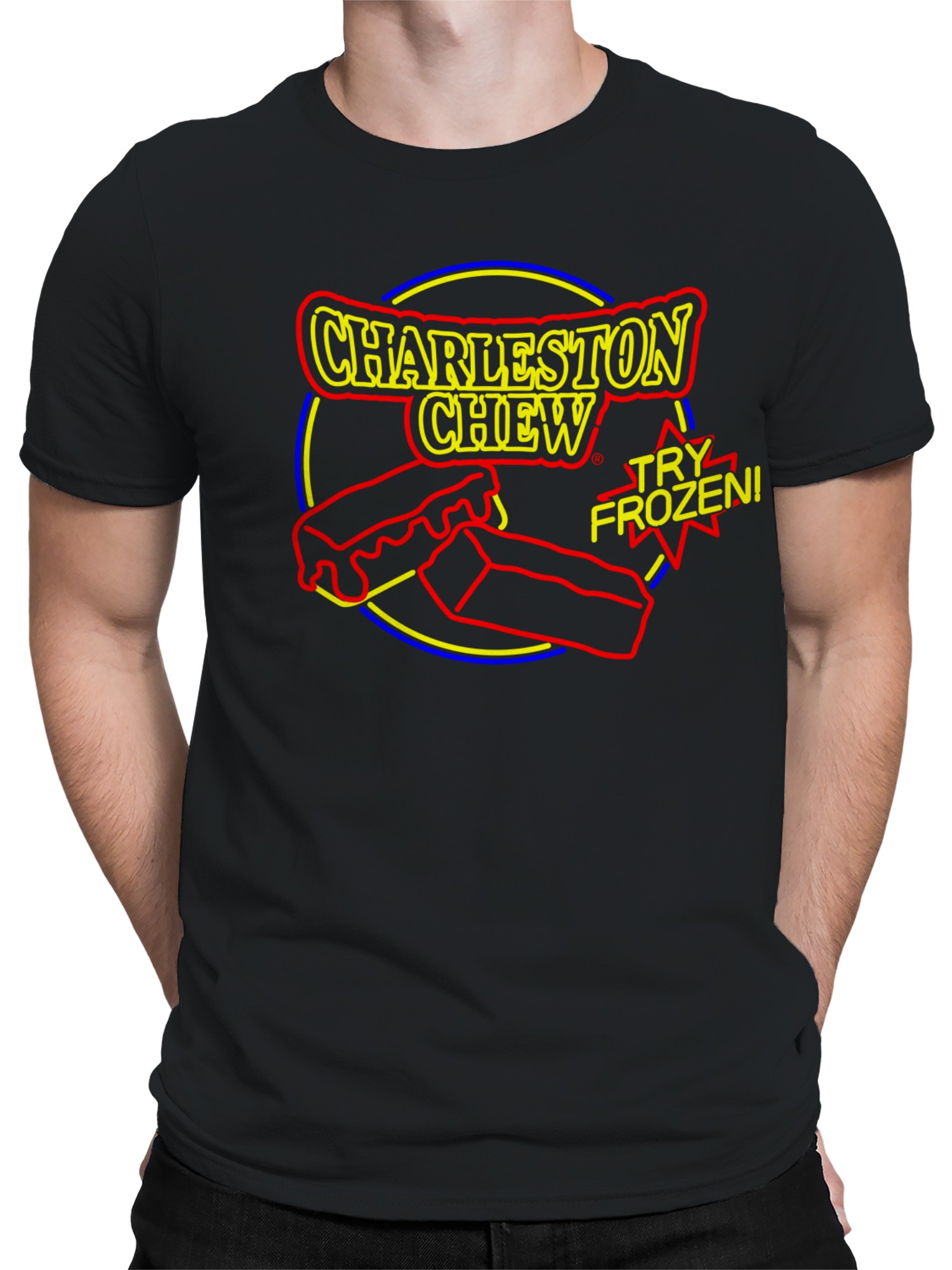 Officially Licensed Charleston Chew Neon Sign Men's T-shirt - Picture 4 of 6