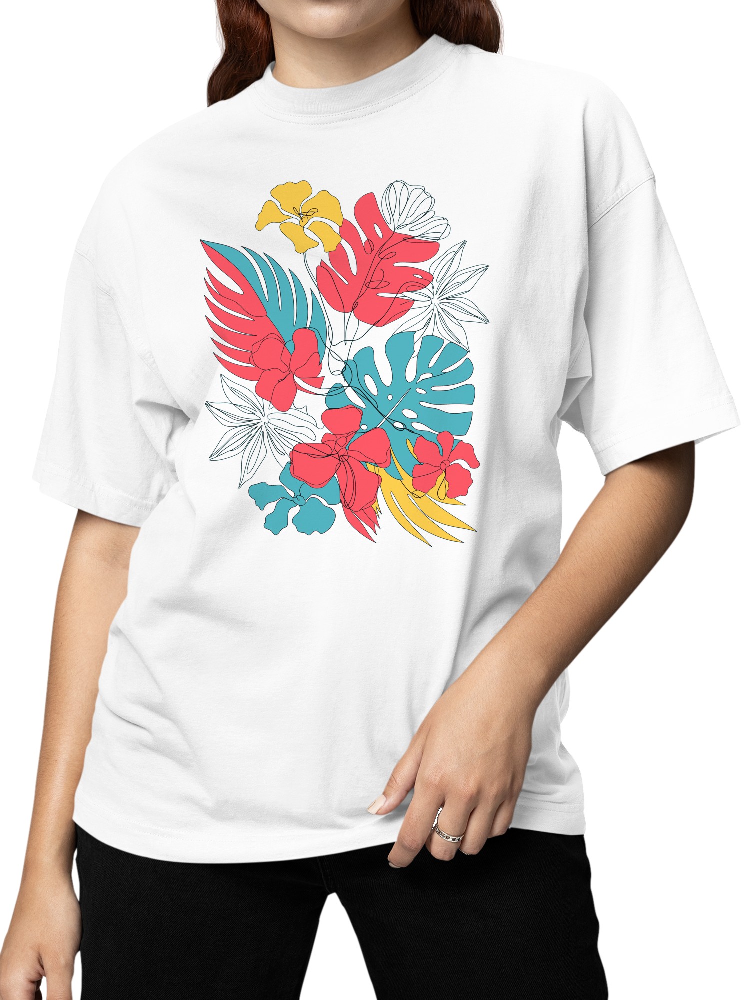Tropical Floral Wall Art Women's T-shirt - Picture 11 of 12