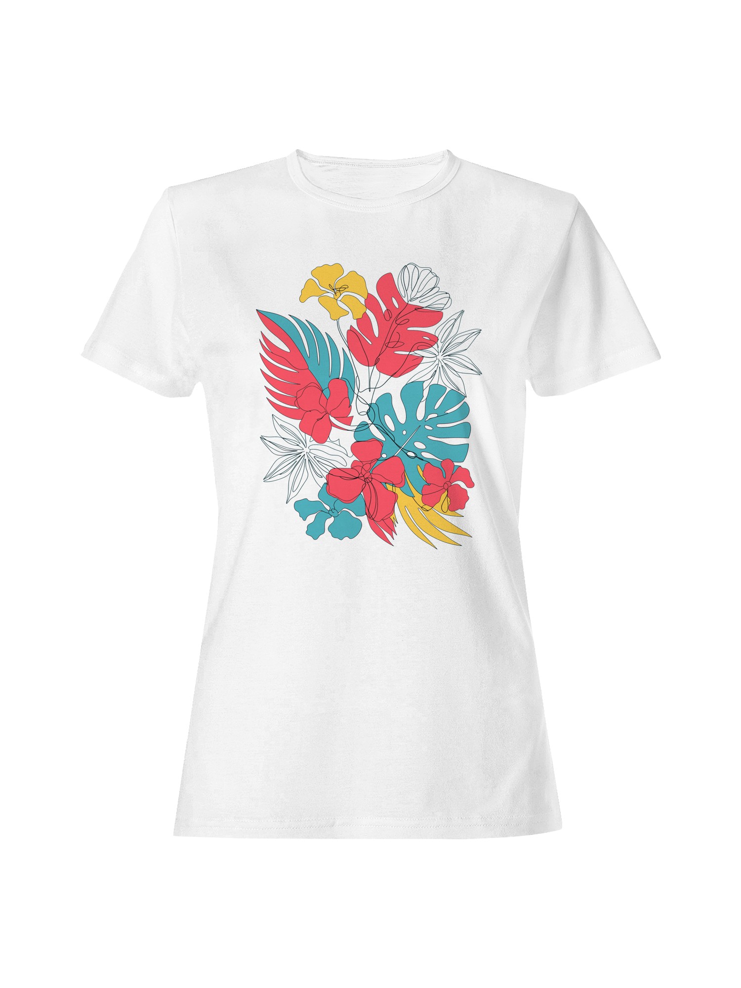 Tropical Floral Wall Art Women's T-shirt - Picture 10 of 12