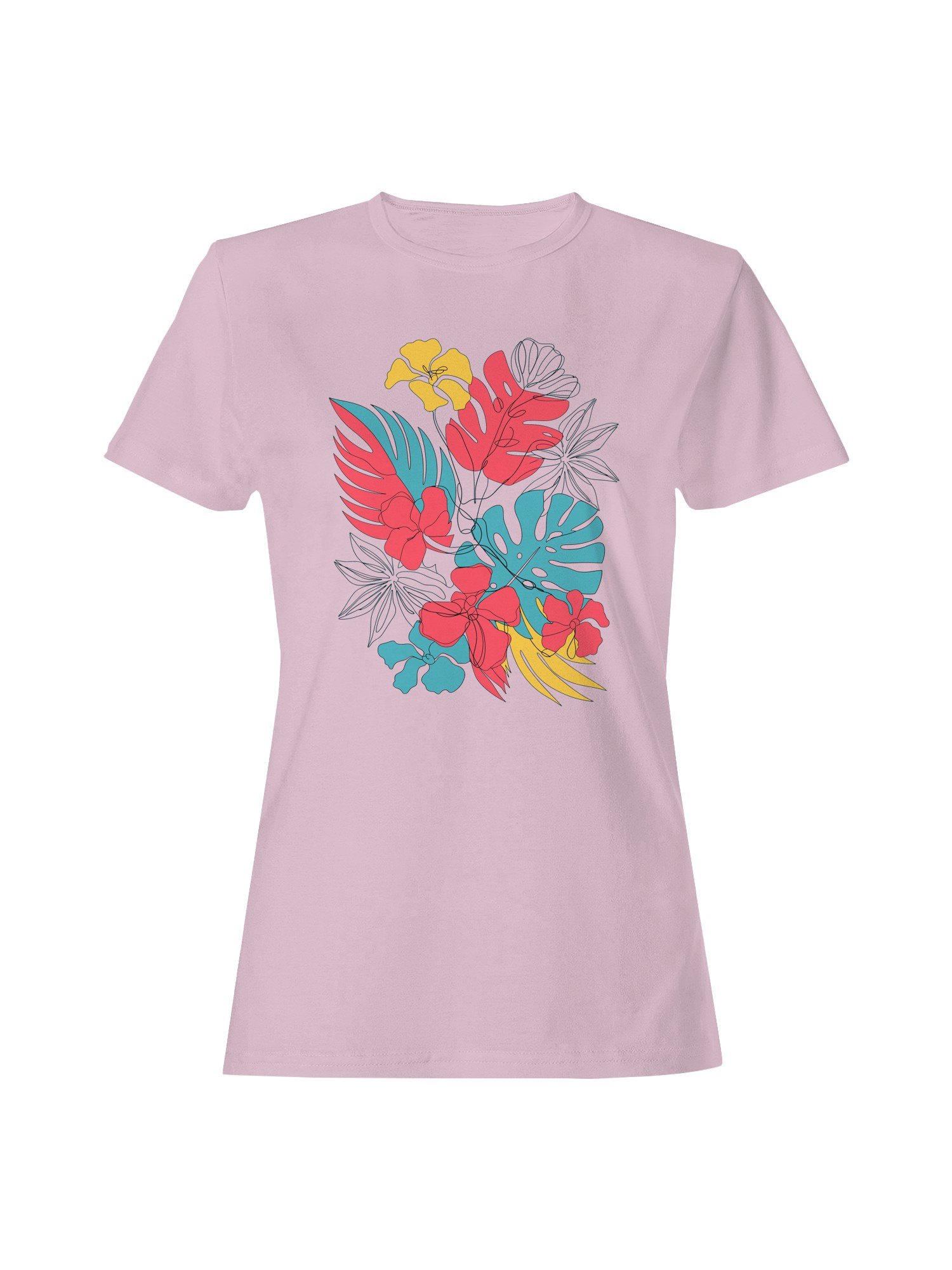 Tropical Floral Wall Art Women's T-shirt - Picture 4 of 12