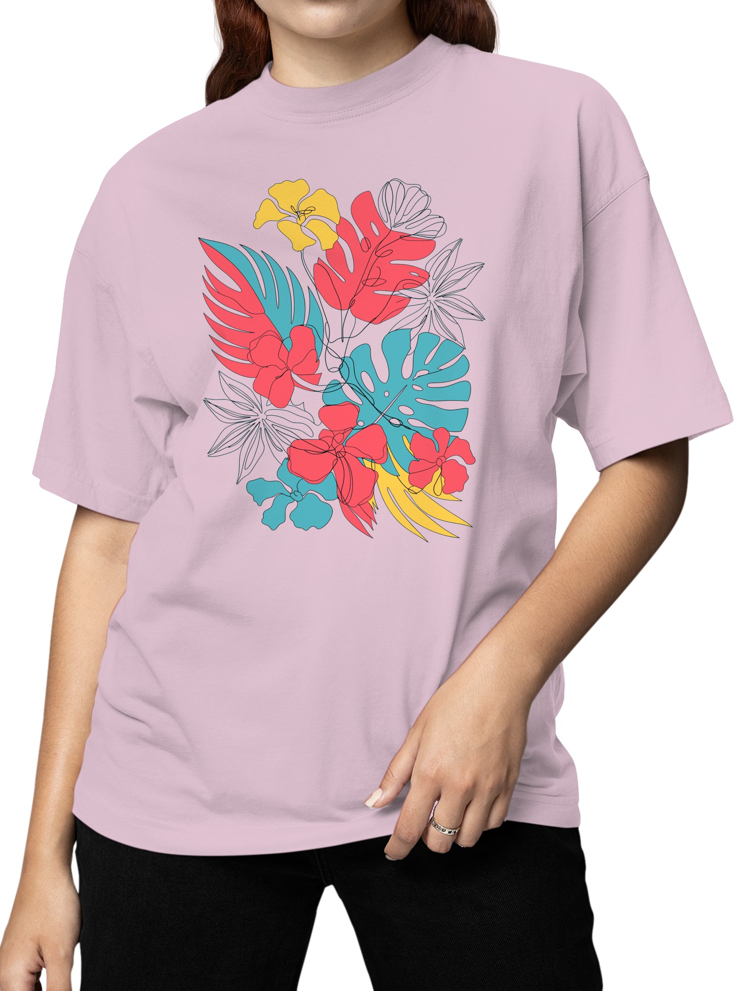 Tropical Floral Wall Art Women's T-shirt - Picture 5 of 12