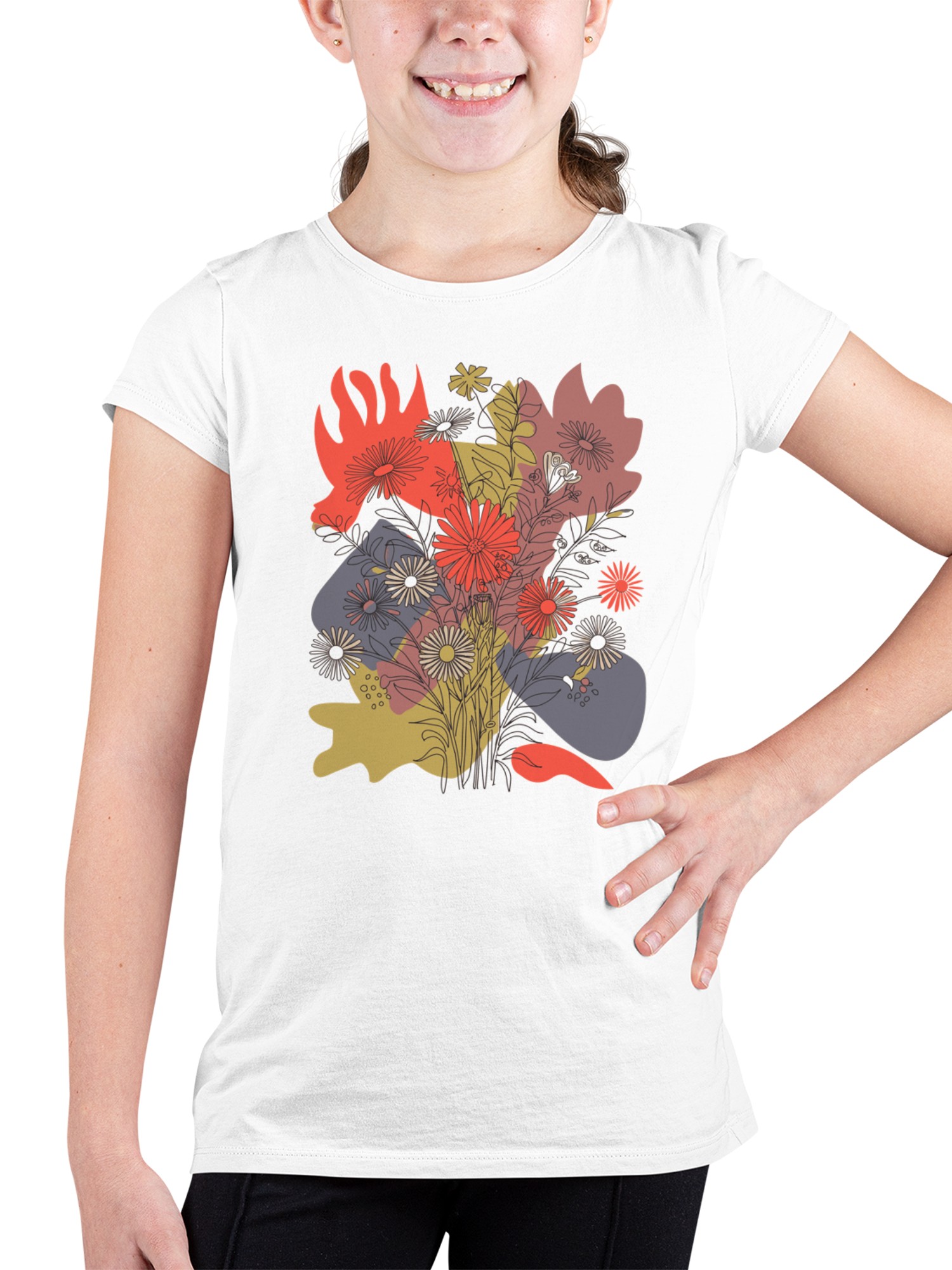 Floral Abstract Wall Art Youth's T-shirt - Picture 8 of 9